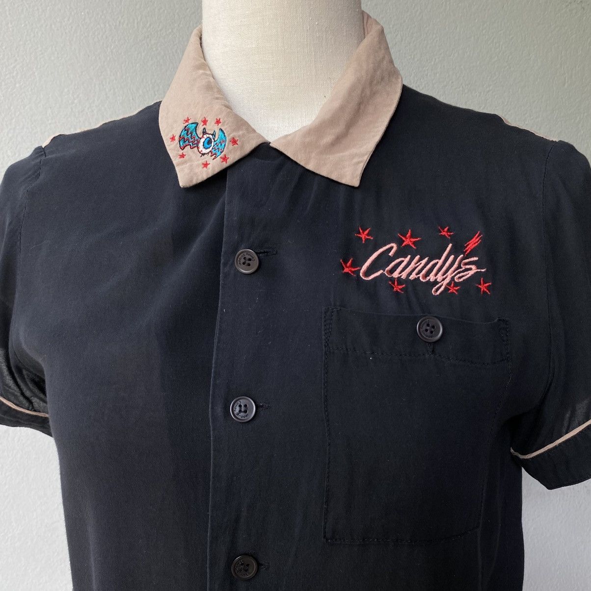 Japanese Brand Candy Stripper Jamming Lane Embroidered Bowling Shirt Size US M / EU 48-50 / 2 - 18 Thumbnail