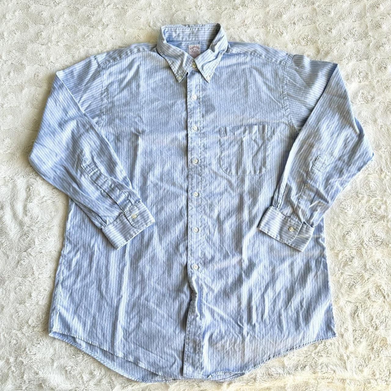 Brooks Brothers Vintage Brooks Brothers Shirt Mens 17-3 Blue Button 90s USA Size US XL / EU 56 / 4 - 2 Thumbnail