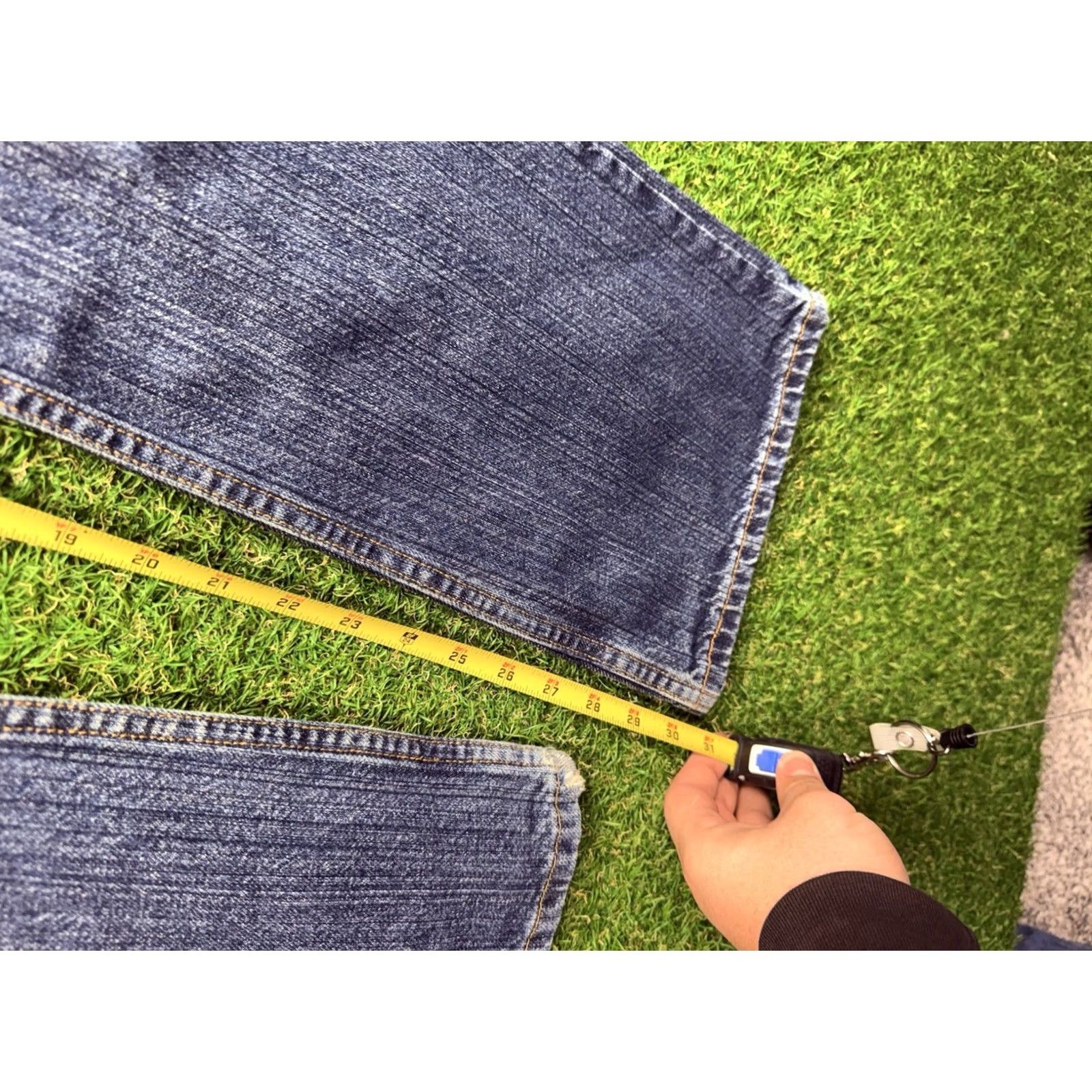 Levi's Levi's 527 Jeans Mens 32x31 Bootcut Dark Wash Distressed Denim 5-Pocket Regular Blue Size US 32 / EU 48 - 4 Thumbnail