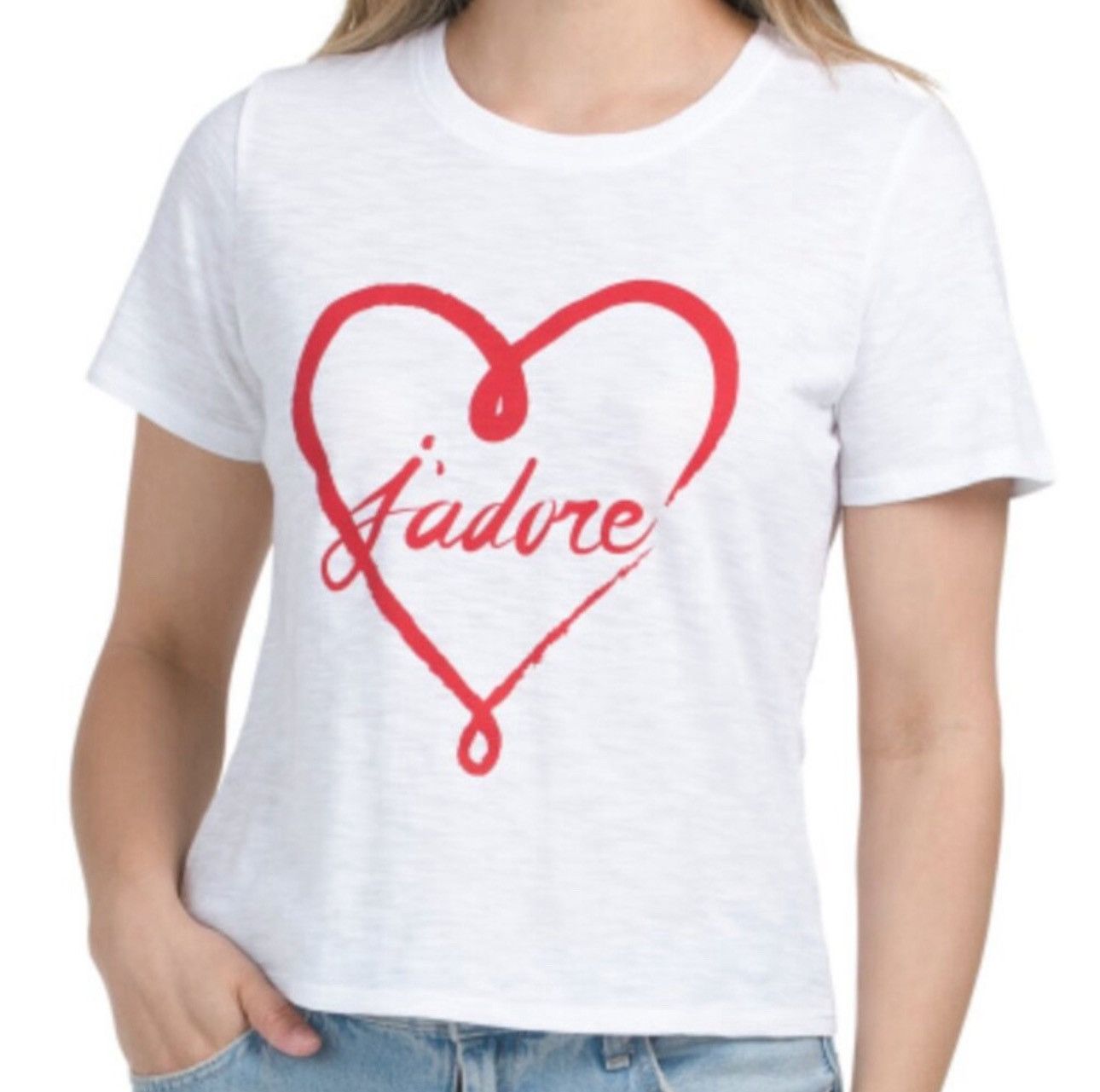 Cinq a Sept CINQ A SEPT J'adore Heart Shrunken Tee Size M / US 6-8 / IT 42-44 - 1 Thumbnail