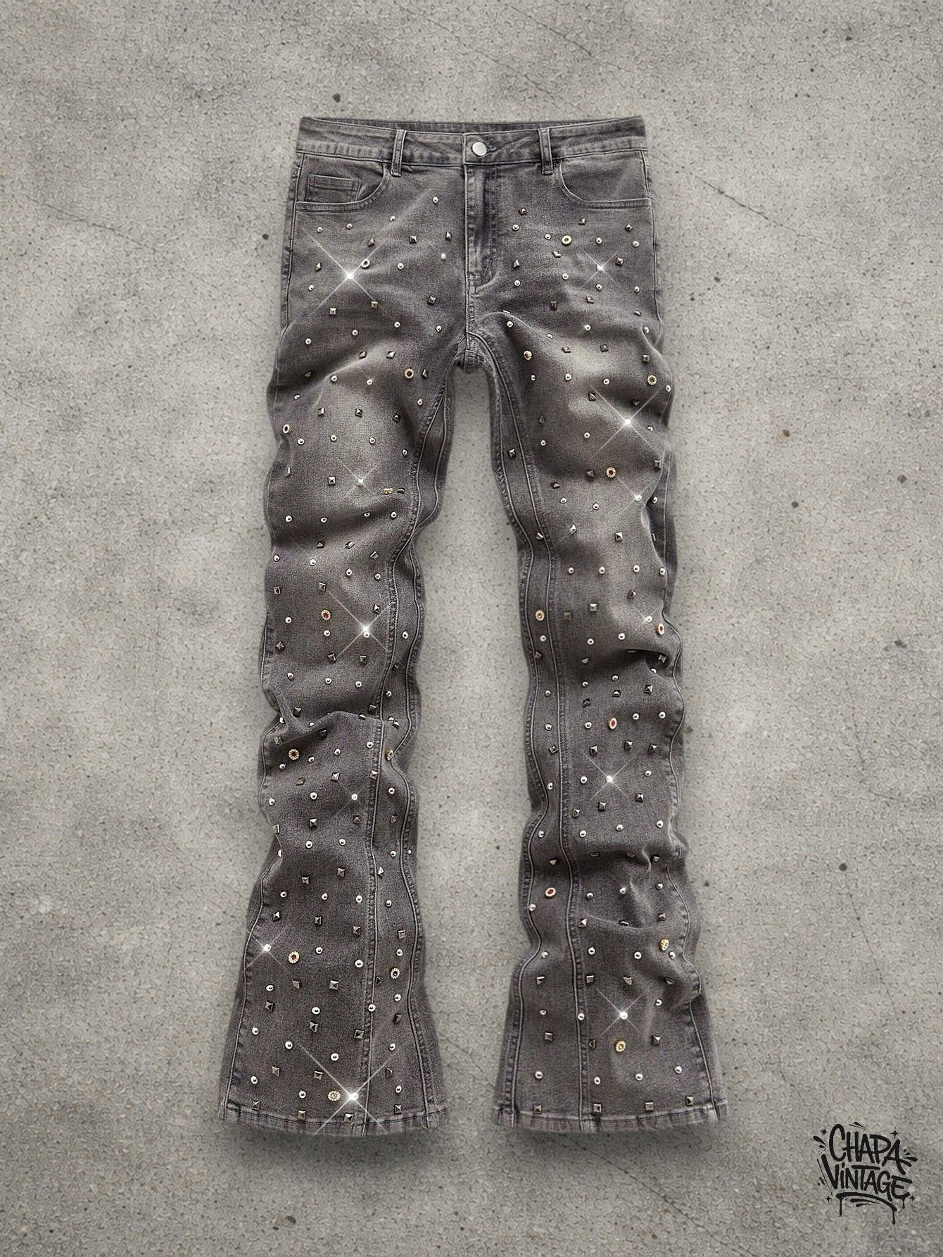 Japanese Brand Slim stacked washed jeans Size US 32 / EU 48 - 1 Thumbnail