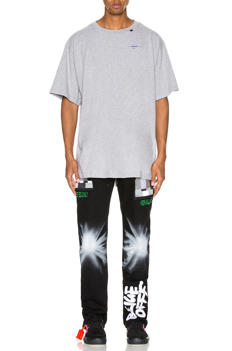 Off-White Grey Acrylic Arrows Logo Oversized T-Shirt Size US M / EU 48-50 / 2 - 6 Thumbnail