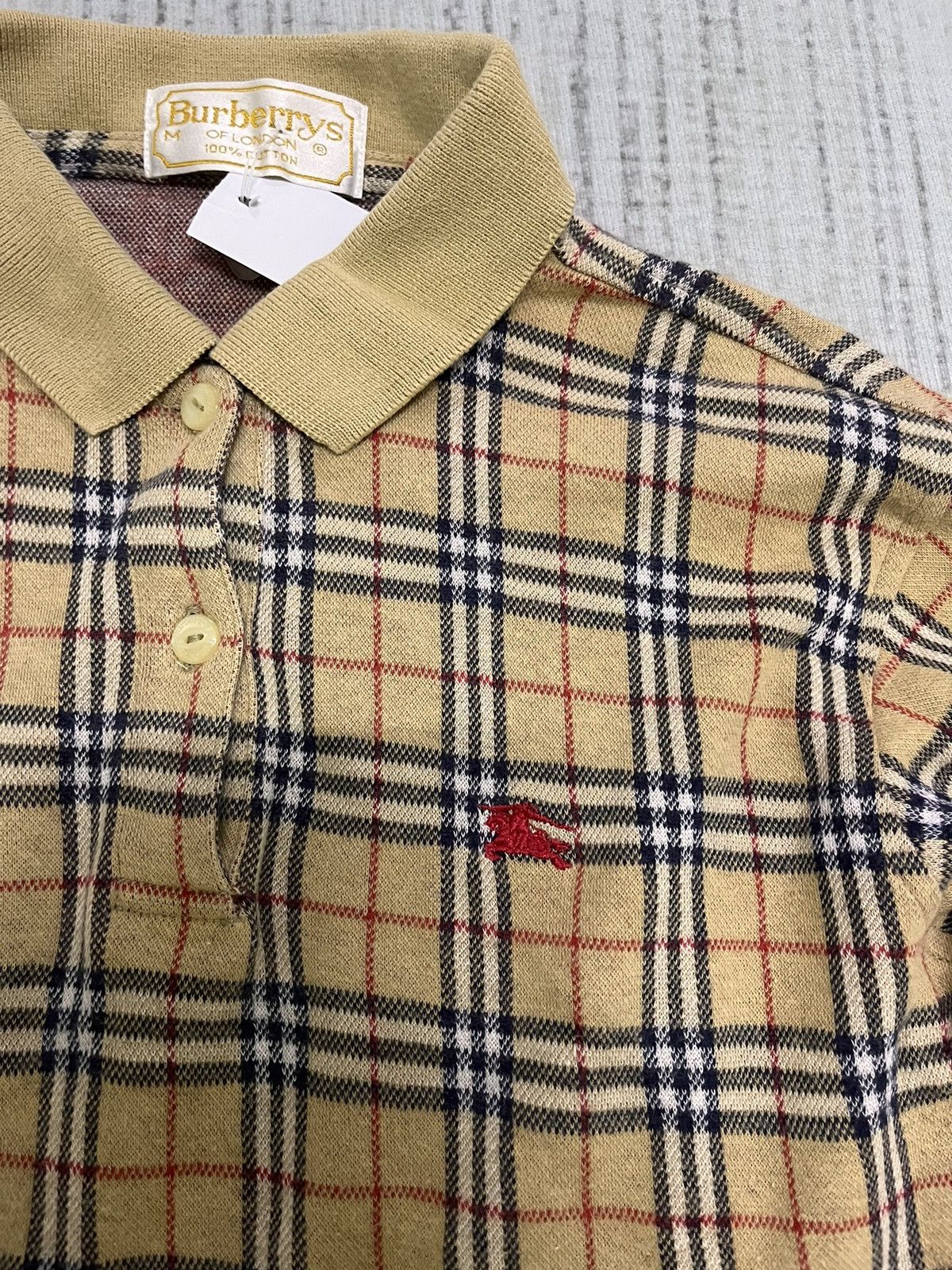Burberry Vintage 80s burberry nova check polo shirt Size M / US 6-8 / IT 42-44 - 3 Thumbnail