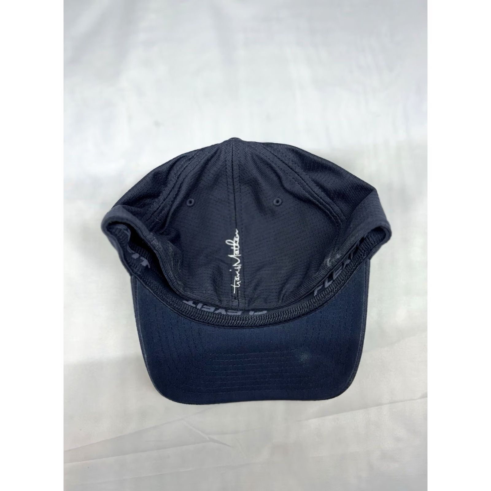 TravisMathew Travis Mathew Hat Fitted Mens L-XL Navy Embroidered Logo Flexfit Yupoong Baseball Cap Blue Knit Polyester Stretch Golf Casual Summer Spring Fall Size ONE SIZE - 2 Thumbnail