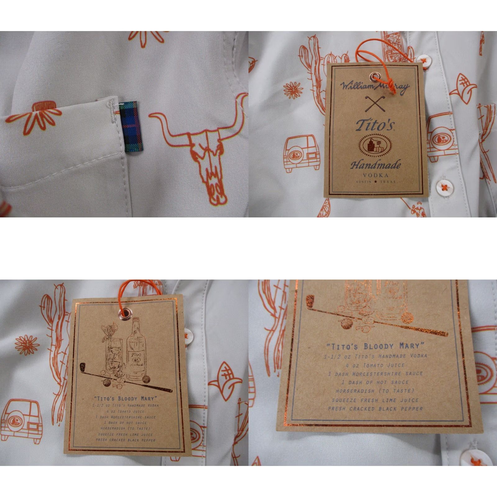 Vintage William Murray Shirt Mens XL Titos Drink Glasses Cactus Desert Graphic Golf NEW Size US XL / EU 56 / 4 - 8 Thumbnail