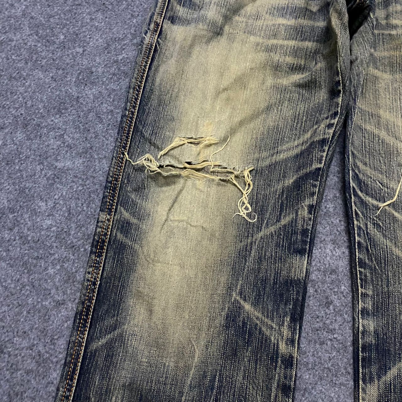 Edwin Vintage Edwin Blue Trip Distressed Denim Jeans Size US 34 / EU 50 - 13 Thumbnail
