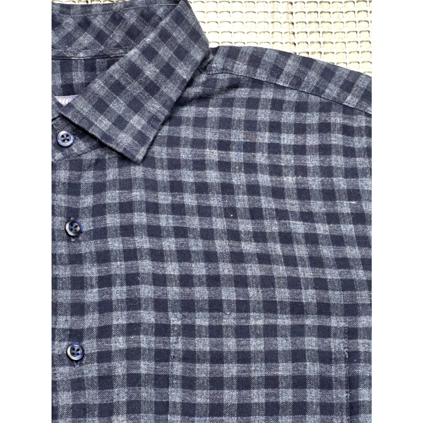 Vintage Johnny O Button-Up Shirt Men Blue Gingham Check Long Sleeve Cotton Flannel L Size US L / EU 52-54 / 3 - 3 Thumbnail