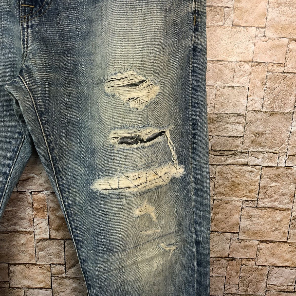 Japanese Brand Eagle American Outfitters Distressed Denim Pants #A1042 Size US 32 / EU 48 - 10 Thumbnail