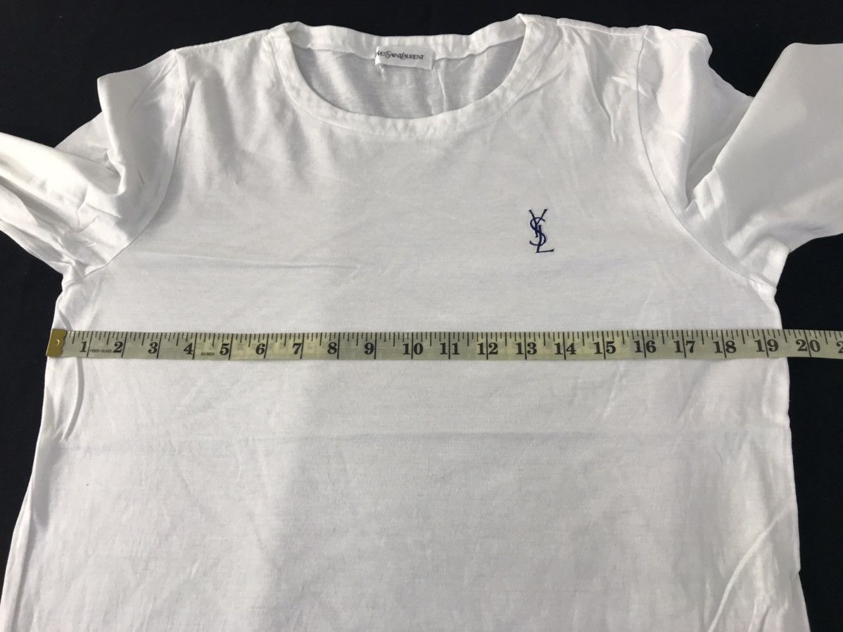 Designer 90s Yves Saint Laurent White Plain Inner Longsleeve Tee Size US M / EU 48-50 / 2 - 8 Thumbnail