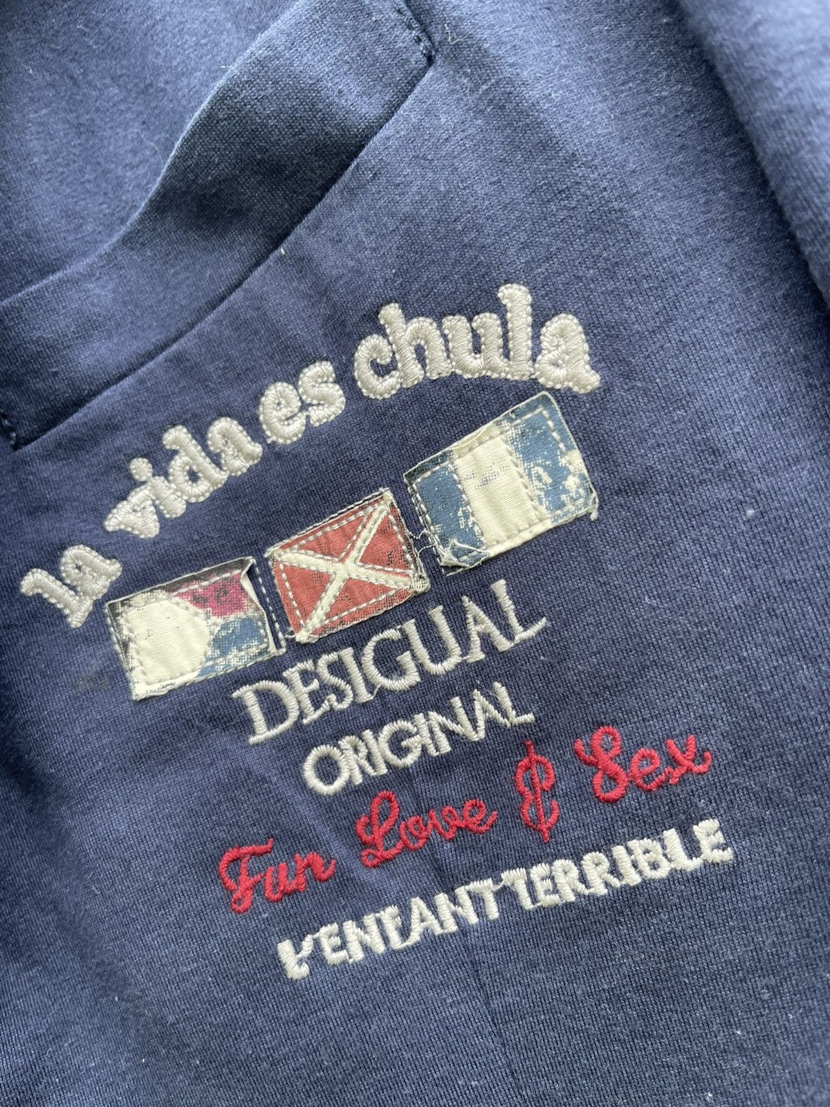 Designer Desigual Blazer Hoodie Hybrid Jacket Navy Size 48 Size US M / EU 48-50 / 2 - 4 Thumbnail