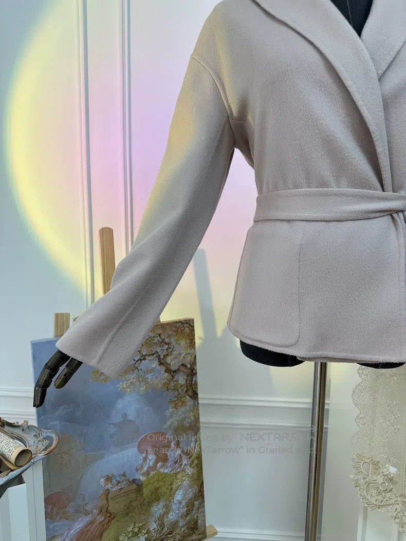 Hermes Hermes Double-Faced Cashmere Belted Coat, Light Pink Size S / US 4 / IT 40 - 4 Thumbnail
