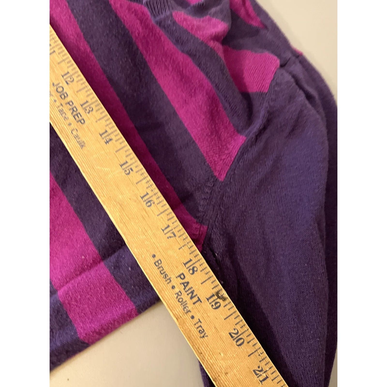 Liz Claiborne VINTAGE Liz Claiborne Women's Sweater Long Sleeve V-Neck Striped Pullover Size L Purple Cotton Viscose Size L / US 10 / IT 46 - 5 Thumbnail