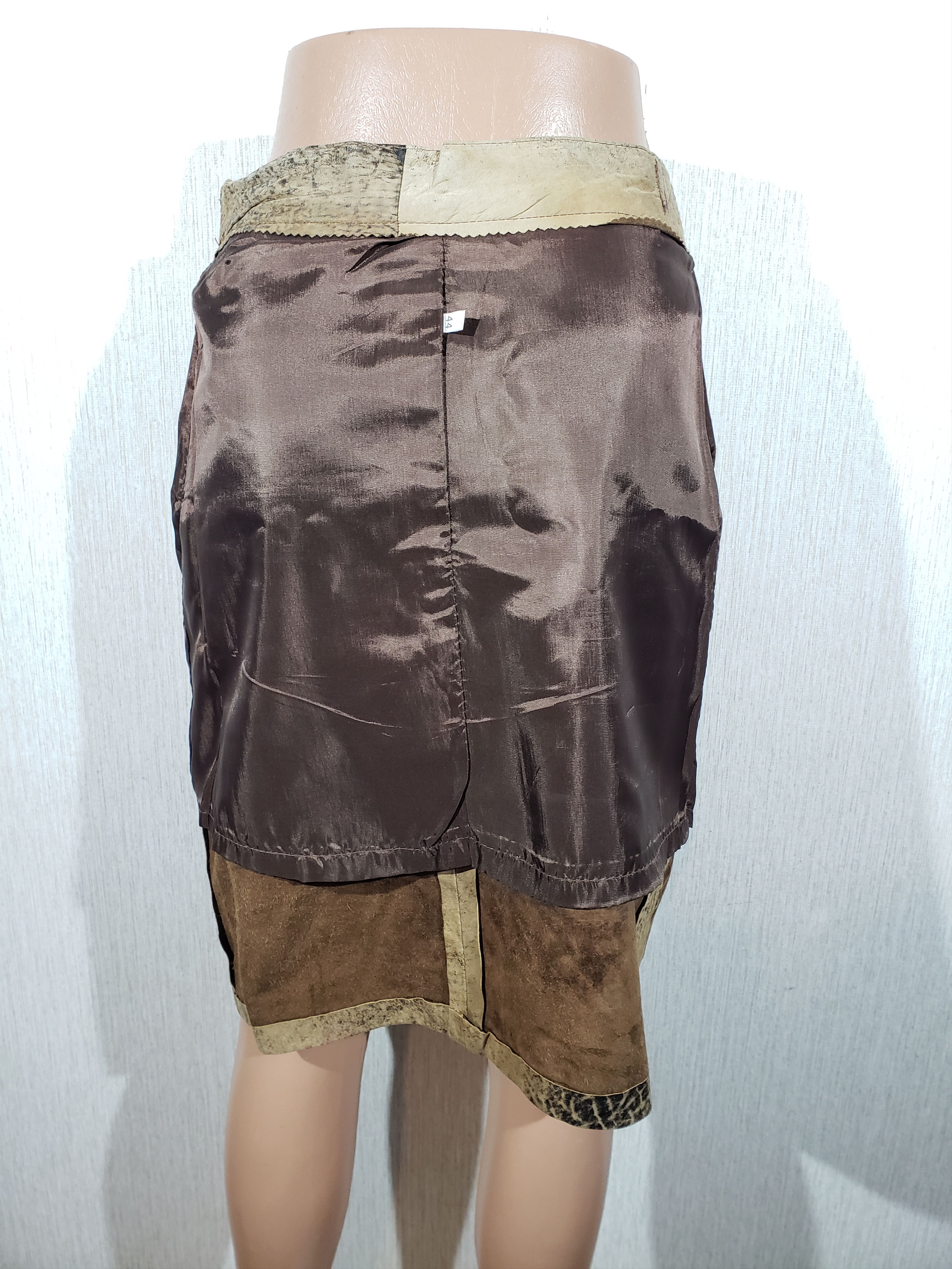 Genuine Leather Brown leather skirt. Size 27" / US 4 / IT 40 - 7 Thumbnail