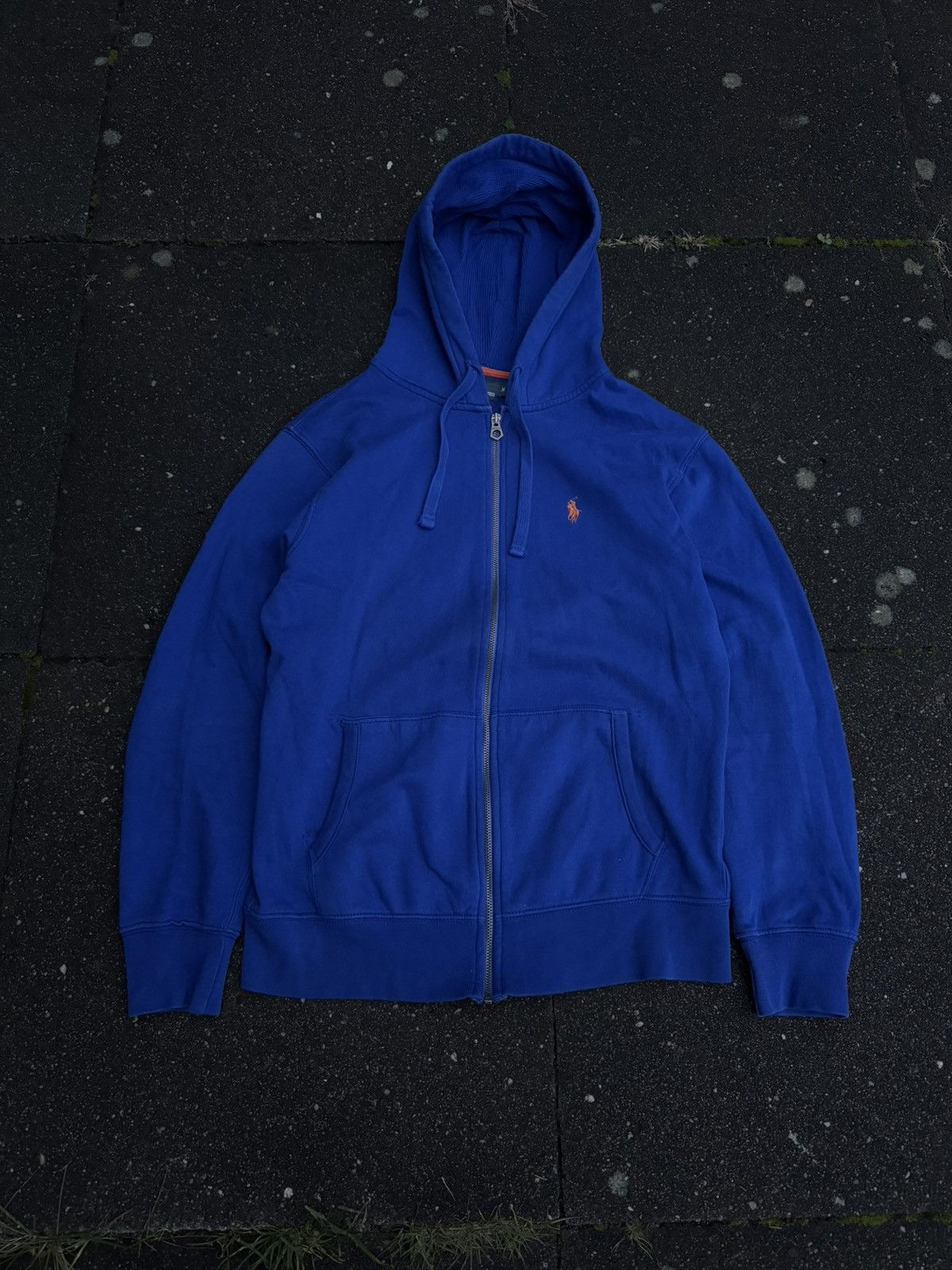 Ralph Lauren Vintage Zip Hoodie Blue Classic Streetwear