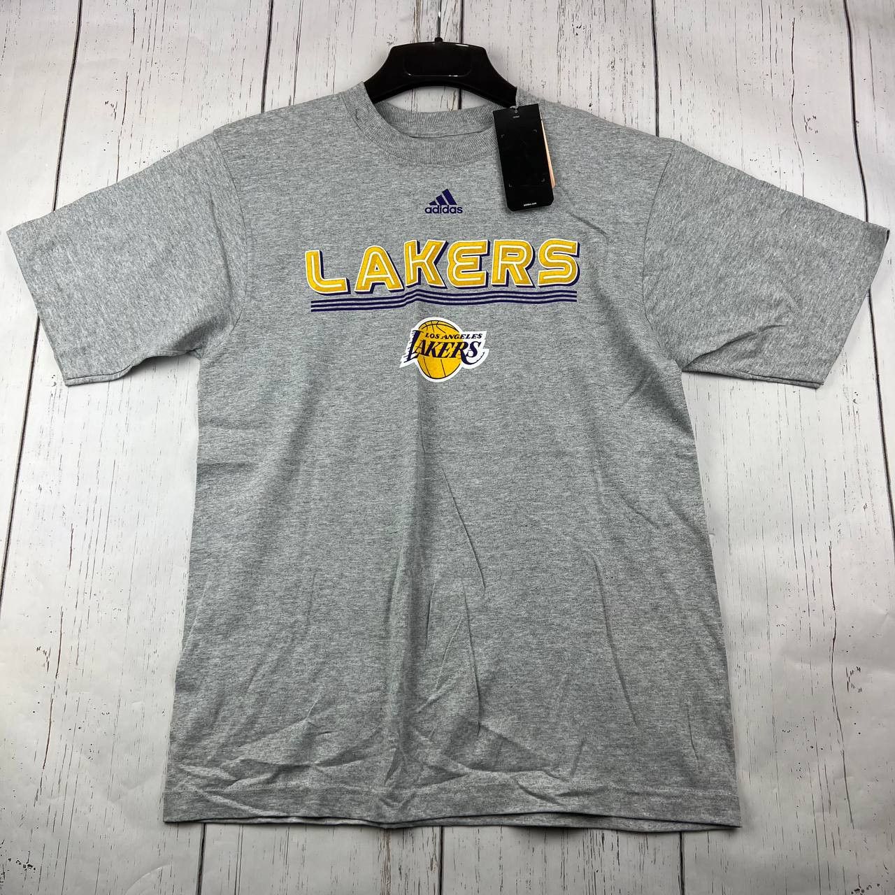 Adidas Los Angeles Lakers NBA Small Adidas T-Shirt Gray Men New | Grailed