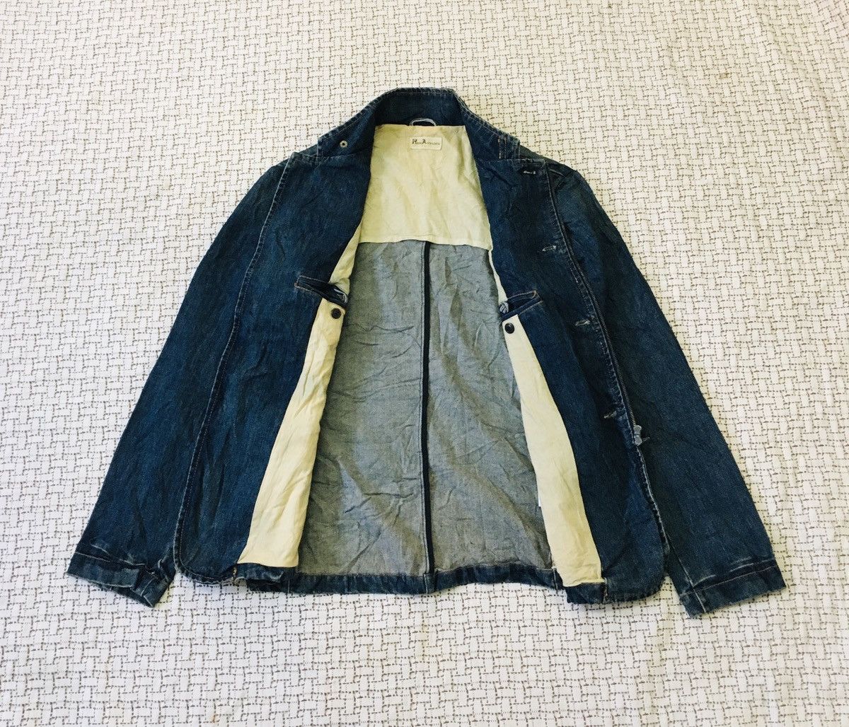 Japanese Brand Press Attache Spiral Zipper Denim Jacket (17) Size US L / EU 52-54 / 3 - 3 Thumbnail
