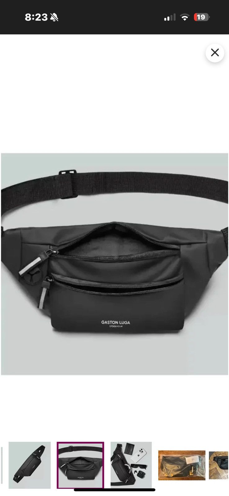 Designer Gaston Luga black splash hip pack. New Size ONE SIZE - 5 Thumbnail