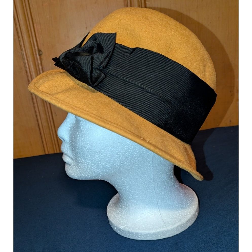 Other Vintage Wool Felt Bucket Church Lady Hat Med Womens USA made Size ONE SIZE - 3 Thumbnail