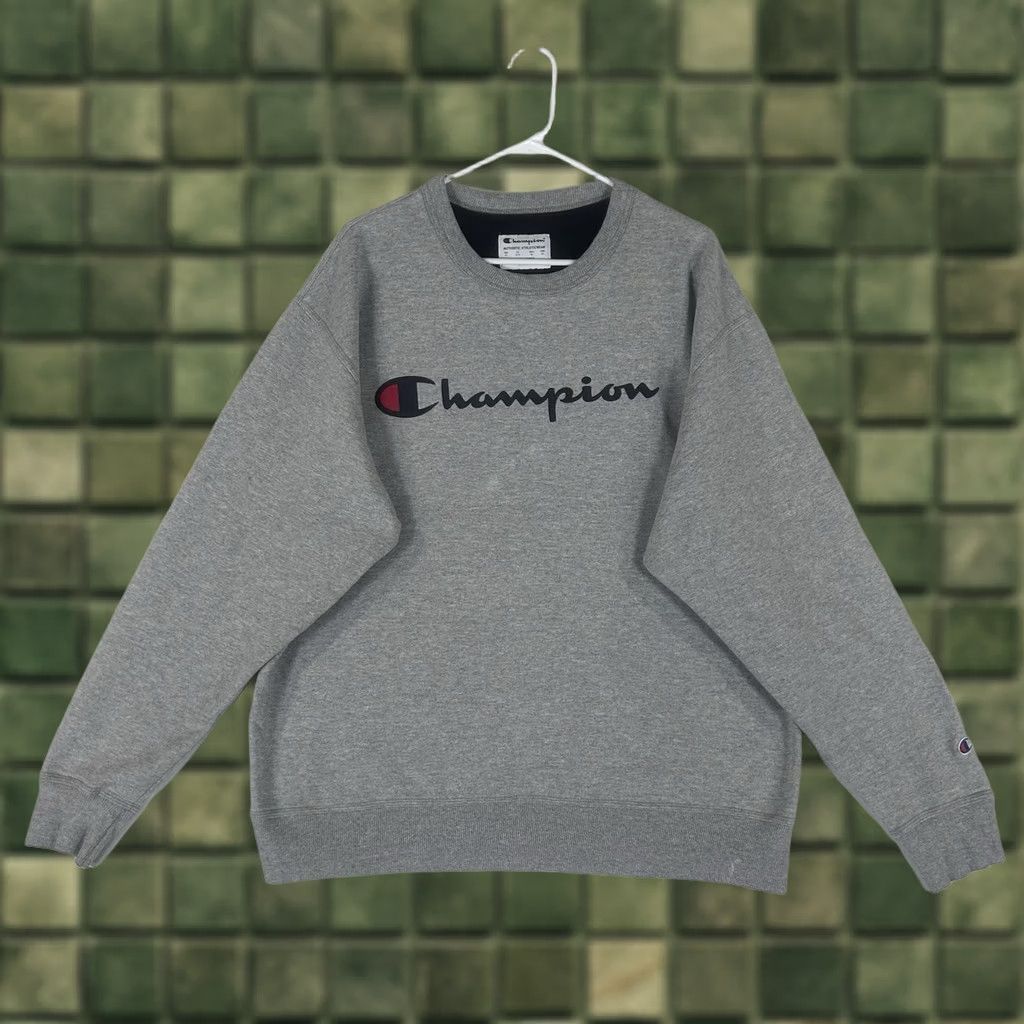 Champion Champion Shirt Mens XL Gray Authentic Athleticwear Sweatshirt Crewneck Classic Big Logo Size US XL / EU 56 / 4 - 1 Thumbnail
