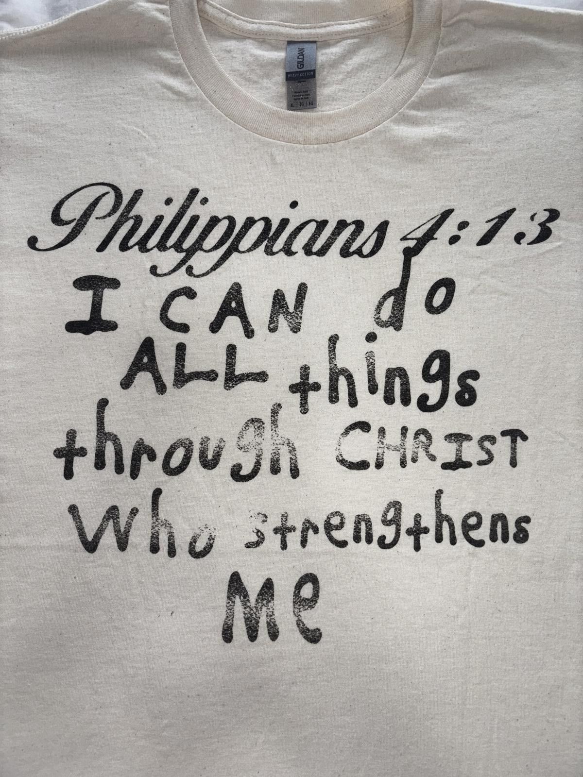 Gildan Philippians 4:13 Inspirational Graphic T-Shirt Size US XL / EU 56 / 4 - 2 Thumbnail