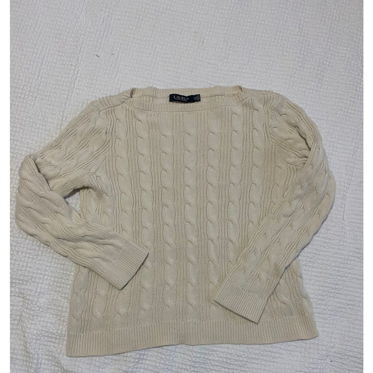 Lauren Ralph Lauren RALPH LAUREN Black Label White Cable Knit XL Size XL / US 12-14 / IT 48-50 - 1 Thumbnail