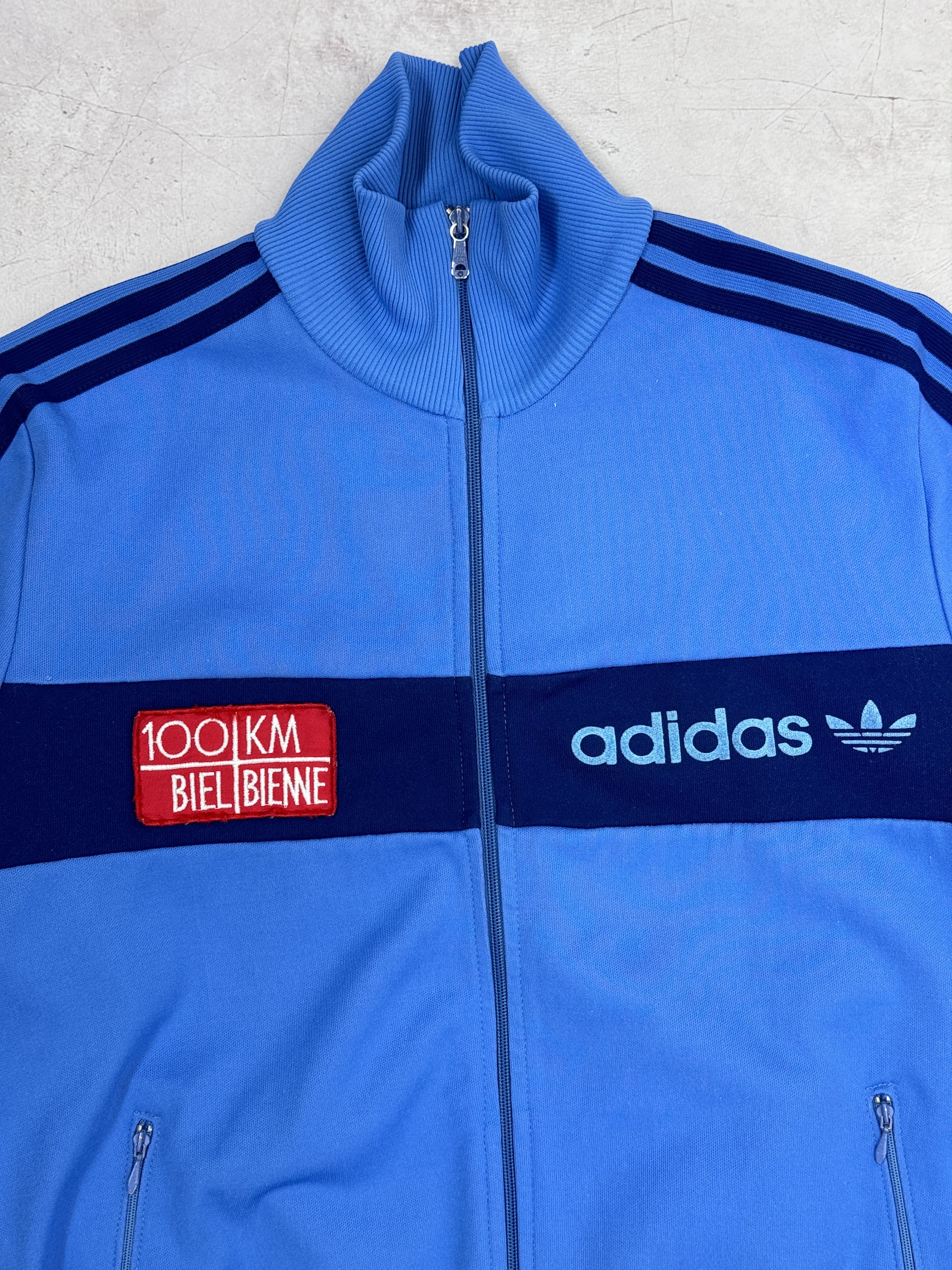 Adidas × Vintage 80s Adidas Track Jacket 100 km Ultra Marathon Biel-Bienne Size US M / EU 48-50 / 2 - 3 Thumbnail