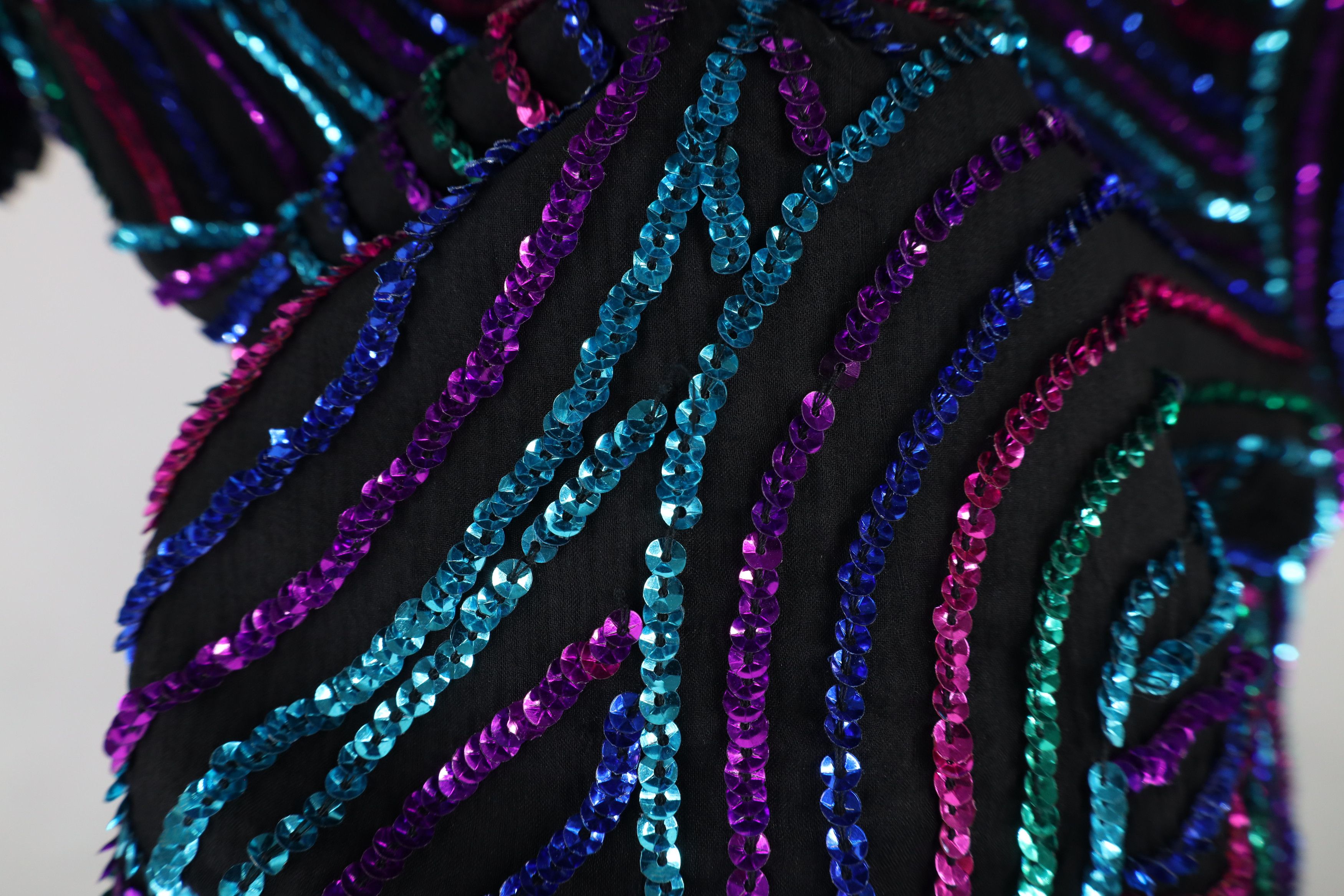 Vintage Vintage 90s Scala Swirl Sequin Beaded Party Shirt Oversized Size 3XL / US 20-22 - 6 Thumbnail