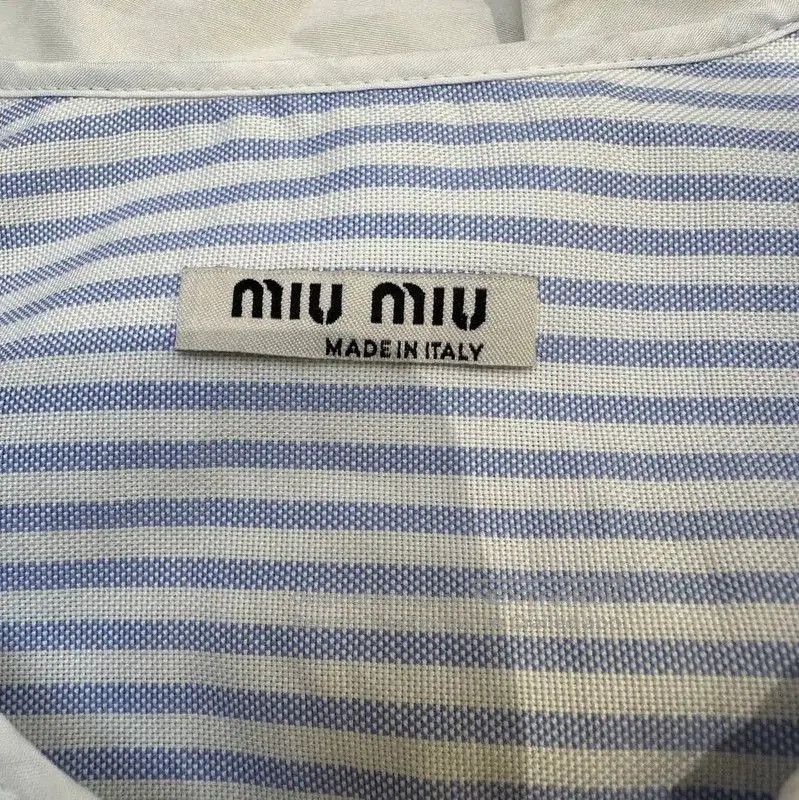 Miu Miu Miu Miu Blue Striped Cropped Women's Shirt . Size M / US 6-8 / IT 42-44 - 7 Thumbnail