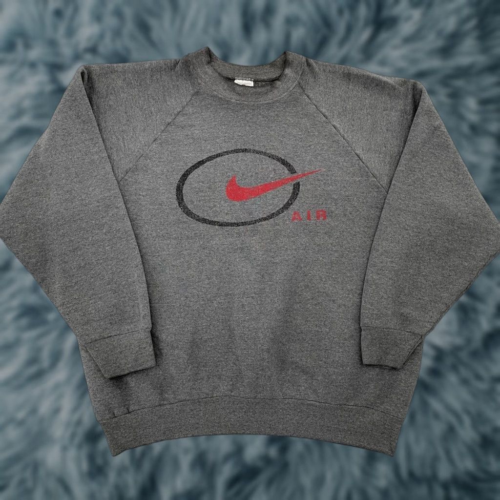 Fruit Of The Loom VINTAGE Nike Sweatshirt Pullover Crewneck Adult Large Gray Graphic Print 90s Sports Fleece Unisex Size US L / EU 52-54 / 3 - 1 Thumbnail