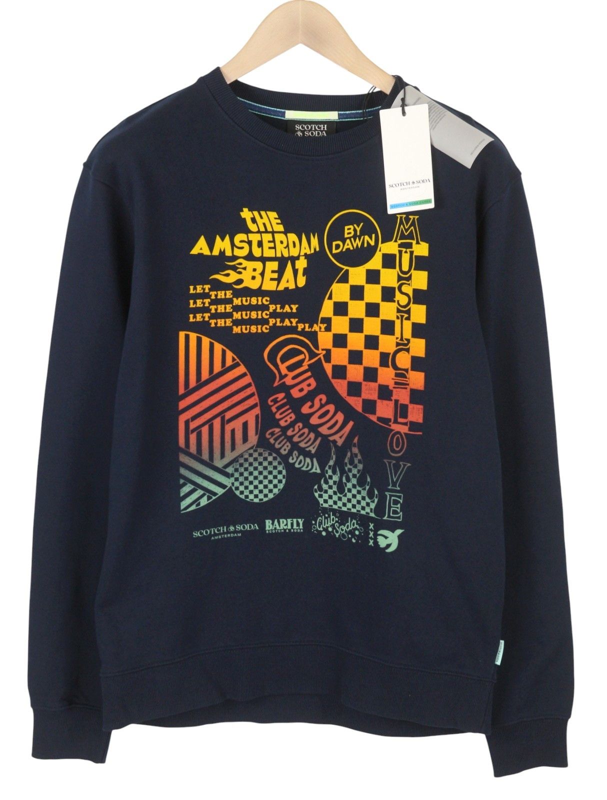 Scotch & Soda M Dark Blue Crew Neck Sweatshirt 88548 Size US M / EU 48-50 / 2 - 1 Thumbnail