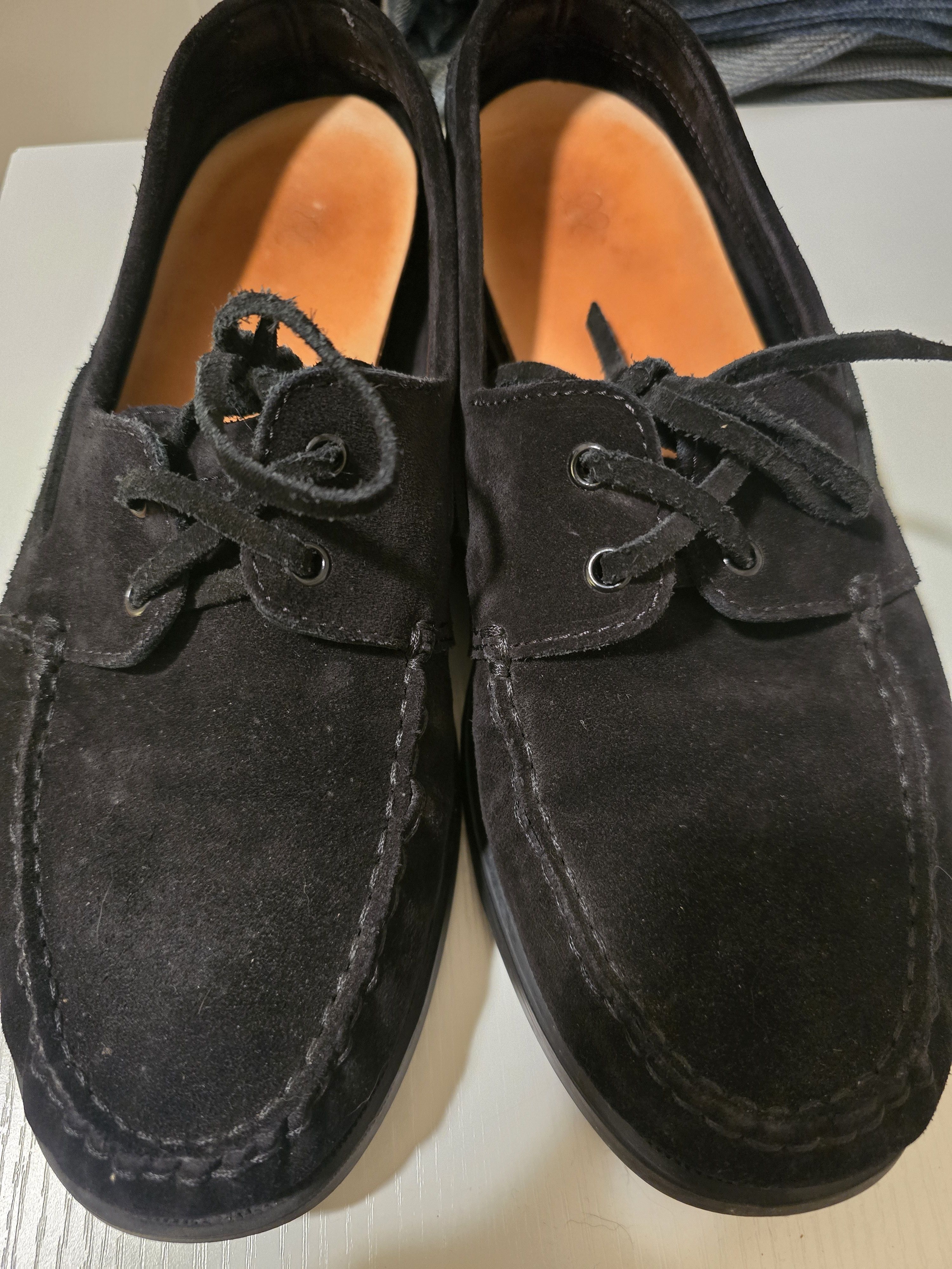 MORJAS Morjas Black Suede Boat Shoes Size US 9.5 / EU 42-43 - 1 Thumbnail