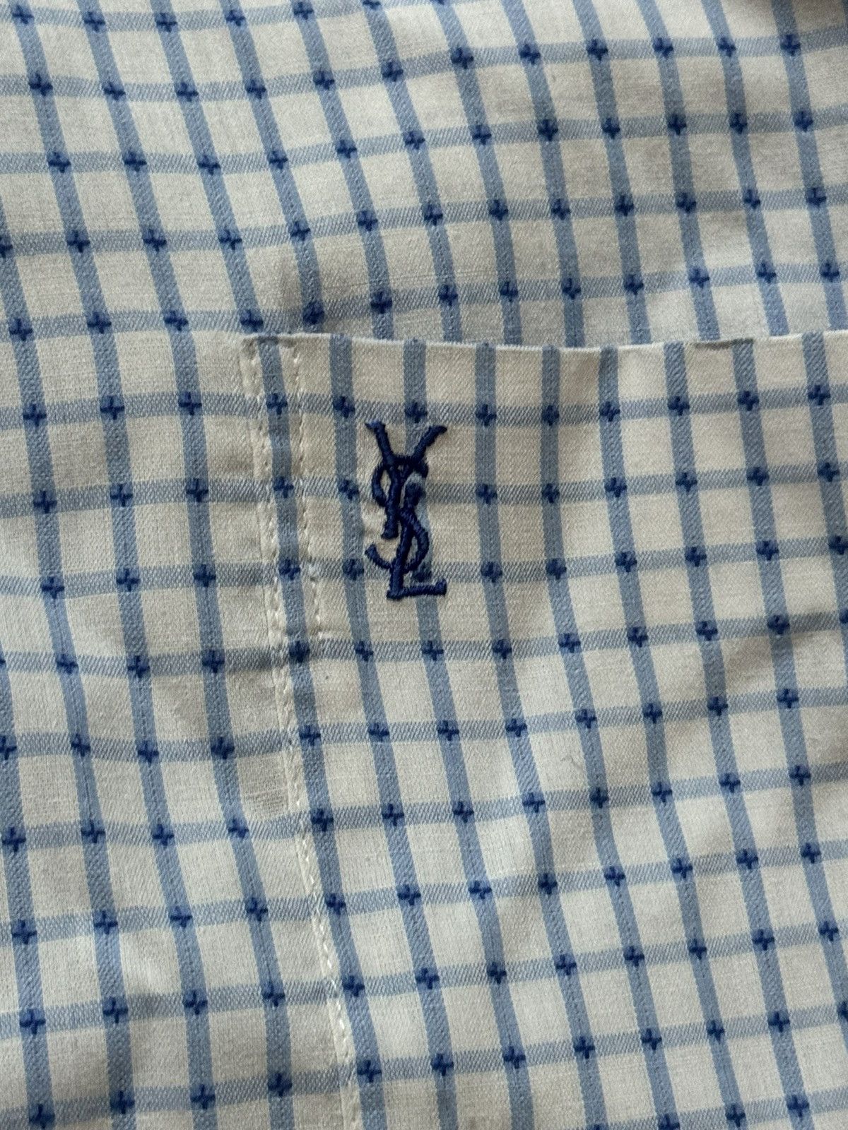 Vintage × Yves Saint Laurent YvesSaintLaurent YSL XL checkered shirt button up polo tee Size US XL / EU 56 / 4 - 9 Thumbnail