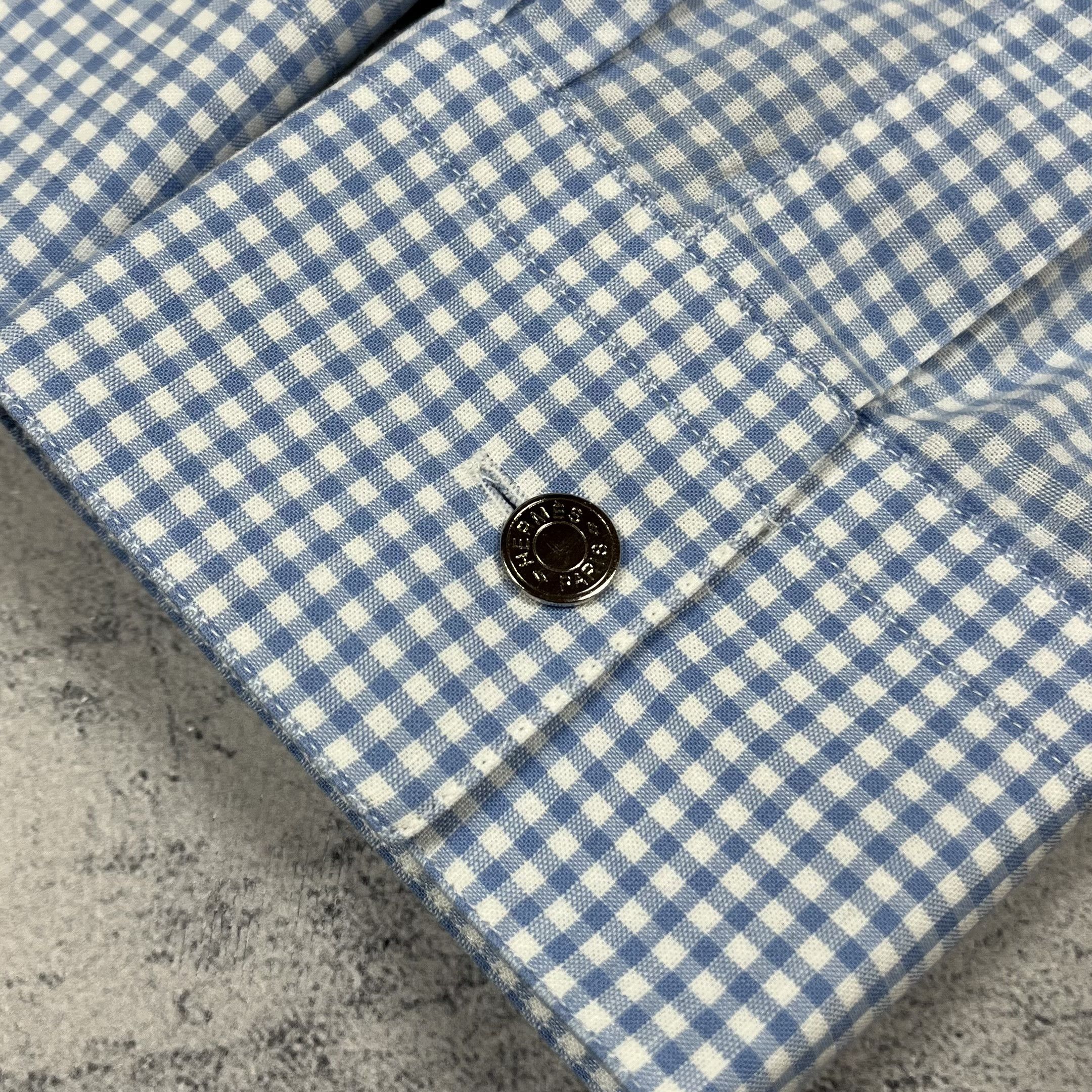 Hermes Hermes Paris Long Sleeve Button Up Checkered Shirt Size US L / EU 52-54 / 3 - 6 Thumbnail