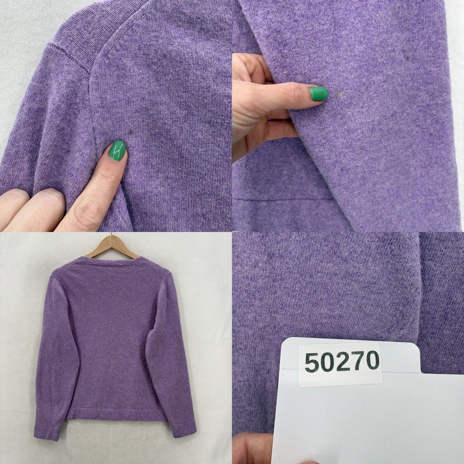 J.Crew J.CREW Sweater Womens XL Purple Knit Pullover Crew Neck Raglan Sleeves Tight-Knit Cotton Wool Polyamide Classic Casual Turtleneck? Size XL / US 12-14 / IT 48-50 - 9 Thumbnail