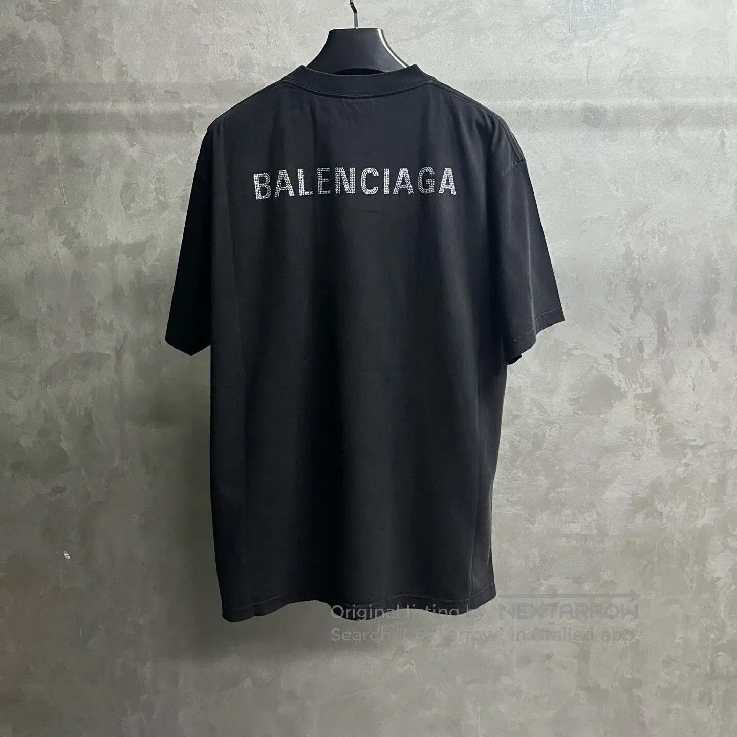 Balenciaga Balenciaga Black logo, water diamond pattern, round-neck s Size US XS / EU 42 / 0 - 5 Thumbnail