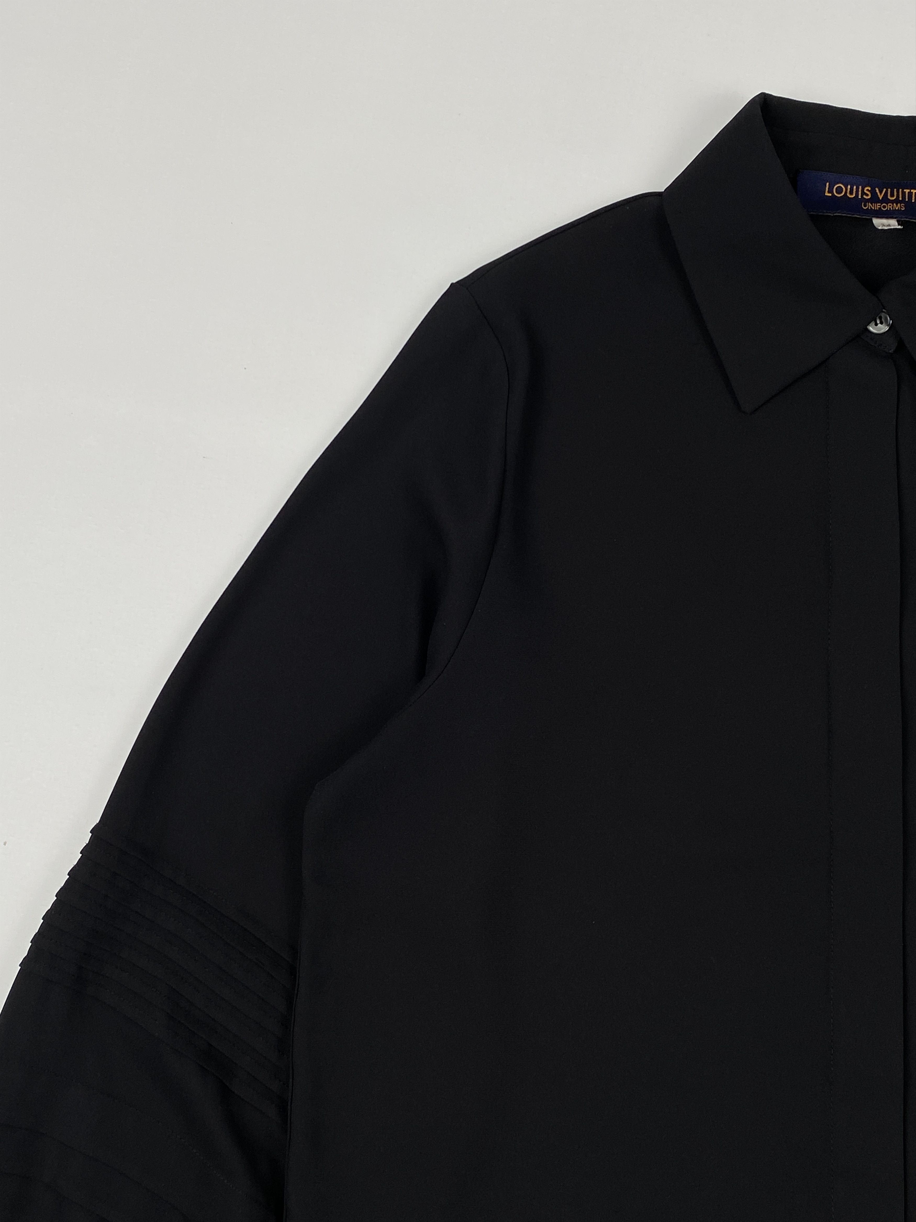 Uniforms Pleated Sleeves Long Sleeve Blouse