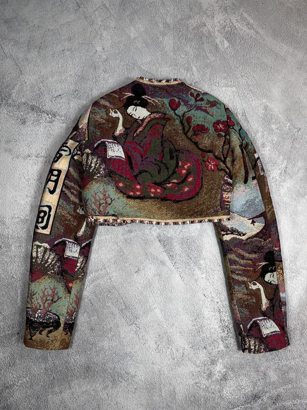 Handmade × Japanese Brand × Vintage Vintage Japan croped all over sukajan geisha style jacket Size S / US 4 / IT 40 - 1 Thumbnail