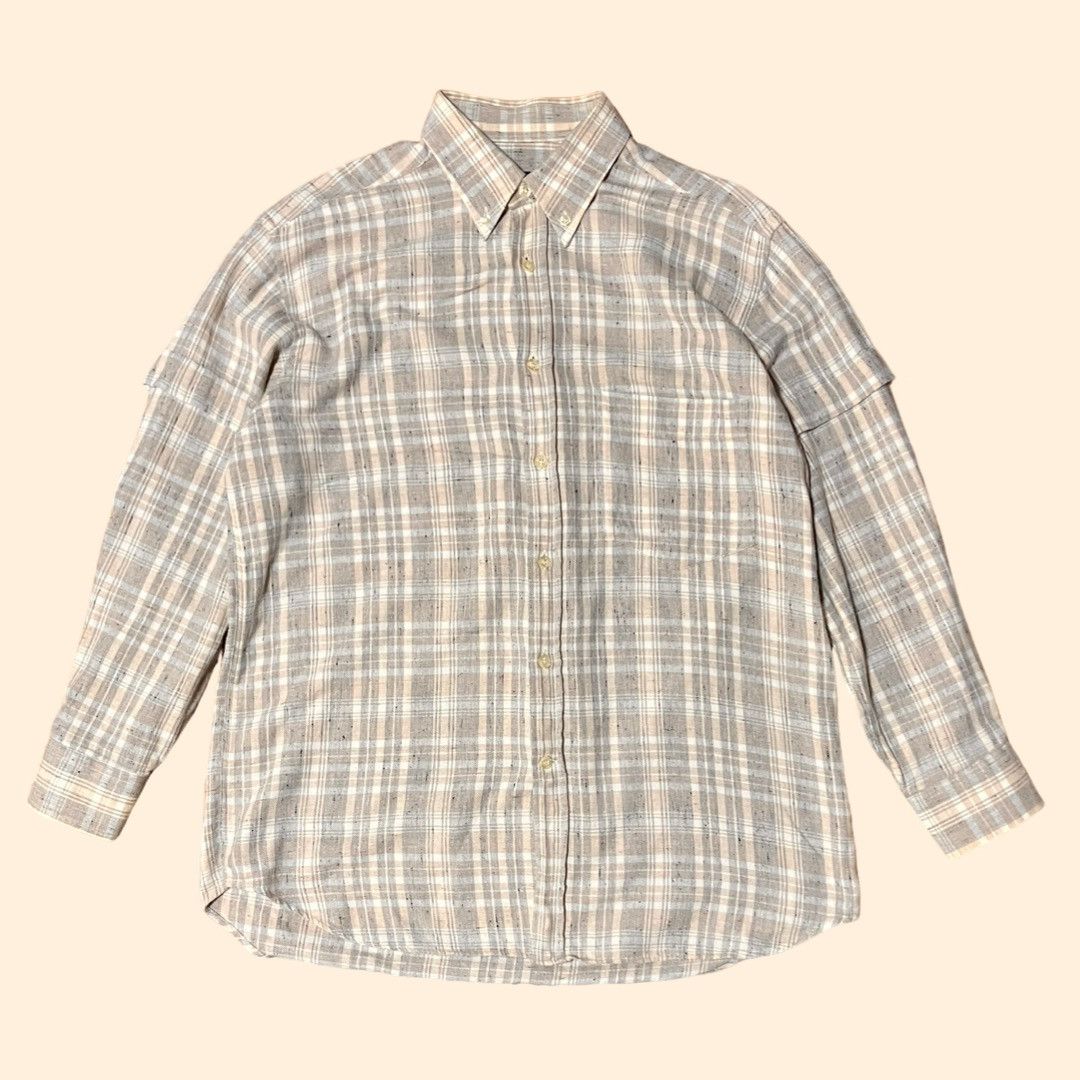 Other SONRISA Early Model Layered Sleeve Check Shirt Made in Italy Size US M / EU 48-50 / 2 - 1 Thumbnail