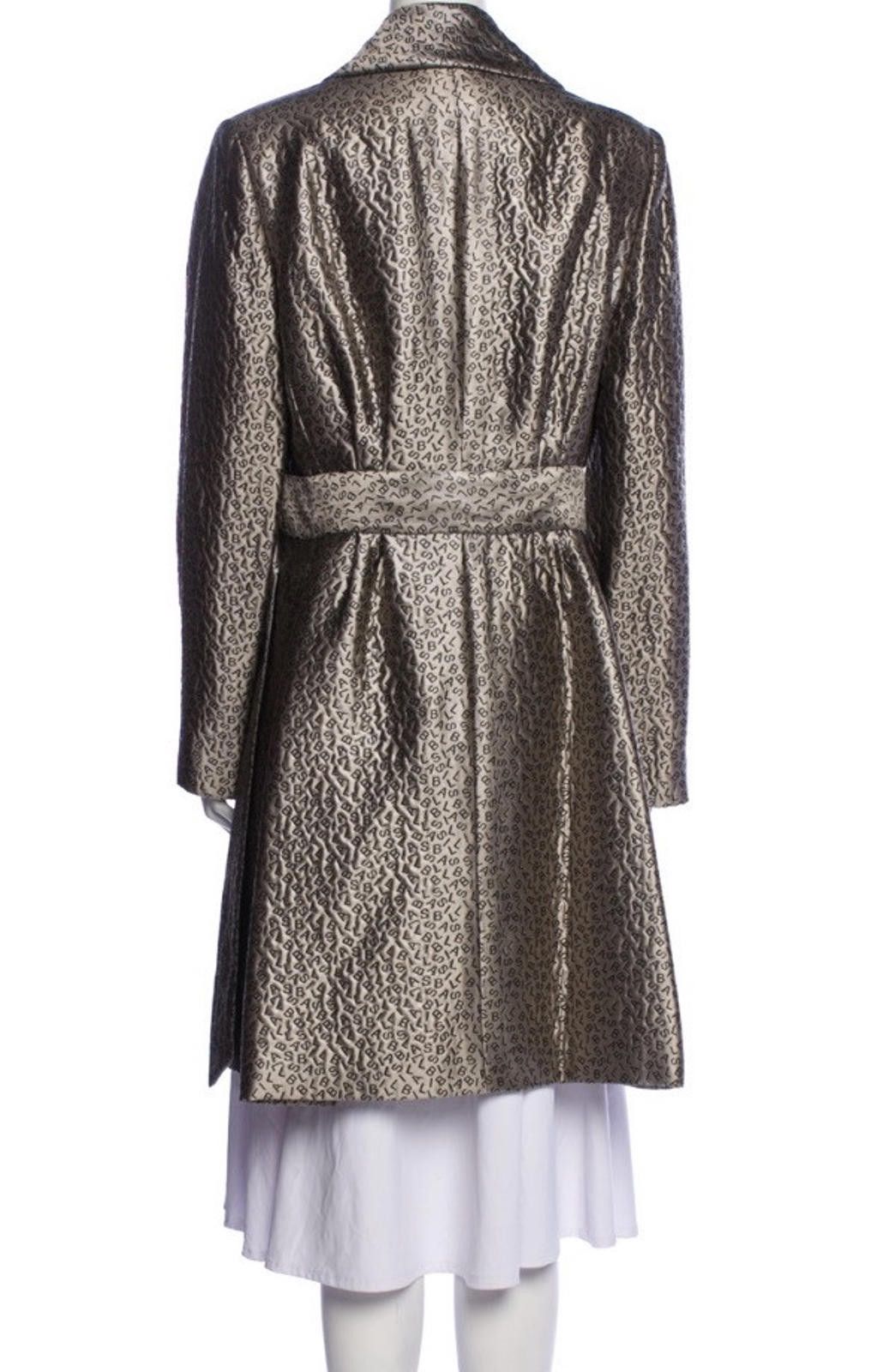 Bill Blass Bill Brass Silver Logo Embossed Waisted Blazer Coat Sz12/M-L Size XL / US 12-14 / IT 48-50 - 2 Thumbnail