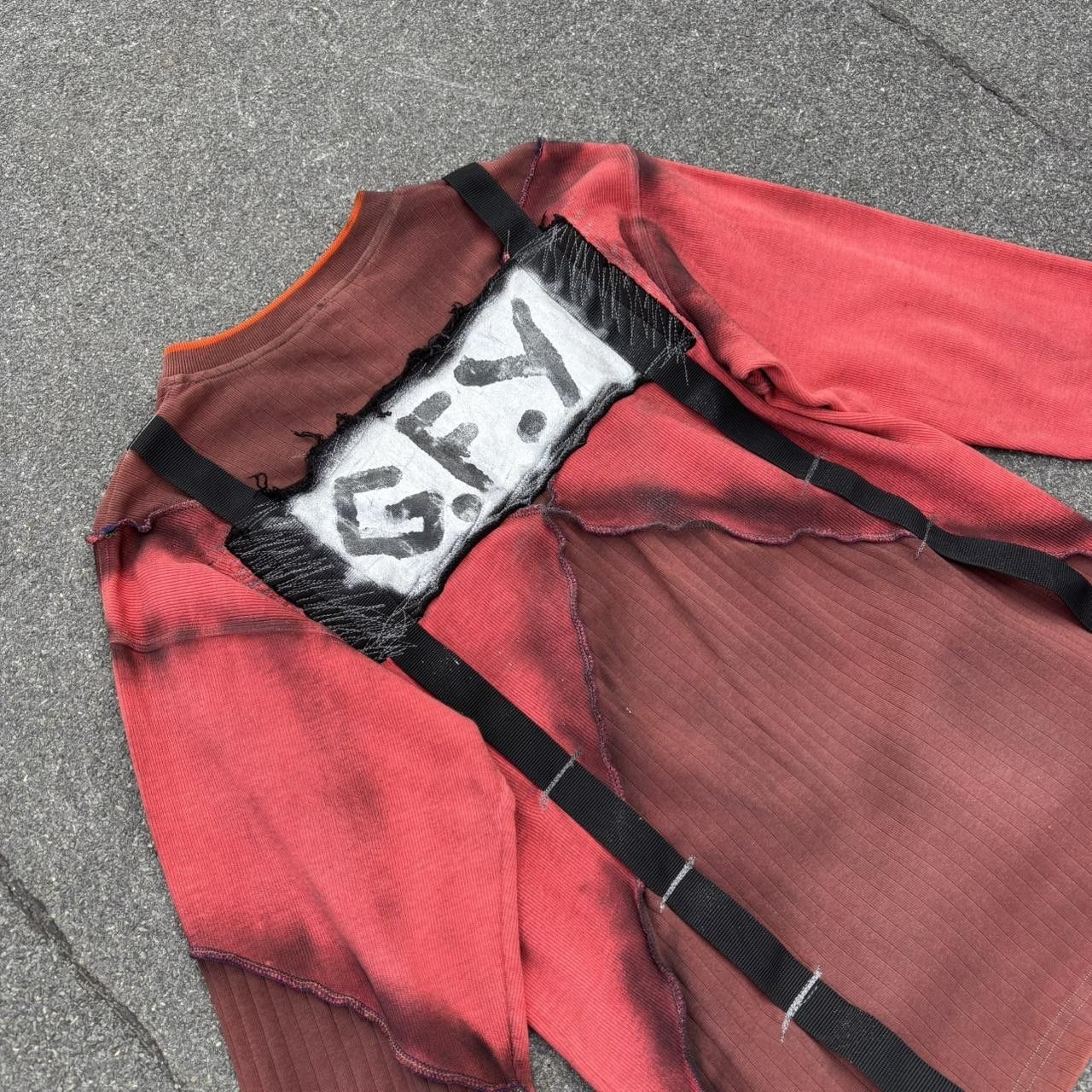 Japanese Brand × Vintage Vintage y2k 90s cut and sewn cross bondage jumper Size US L / EU 52-54 / 3 - 7 Thumbnail