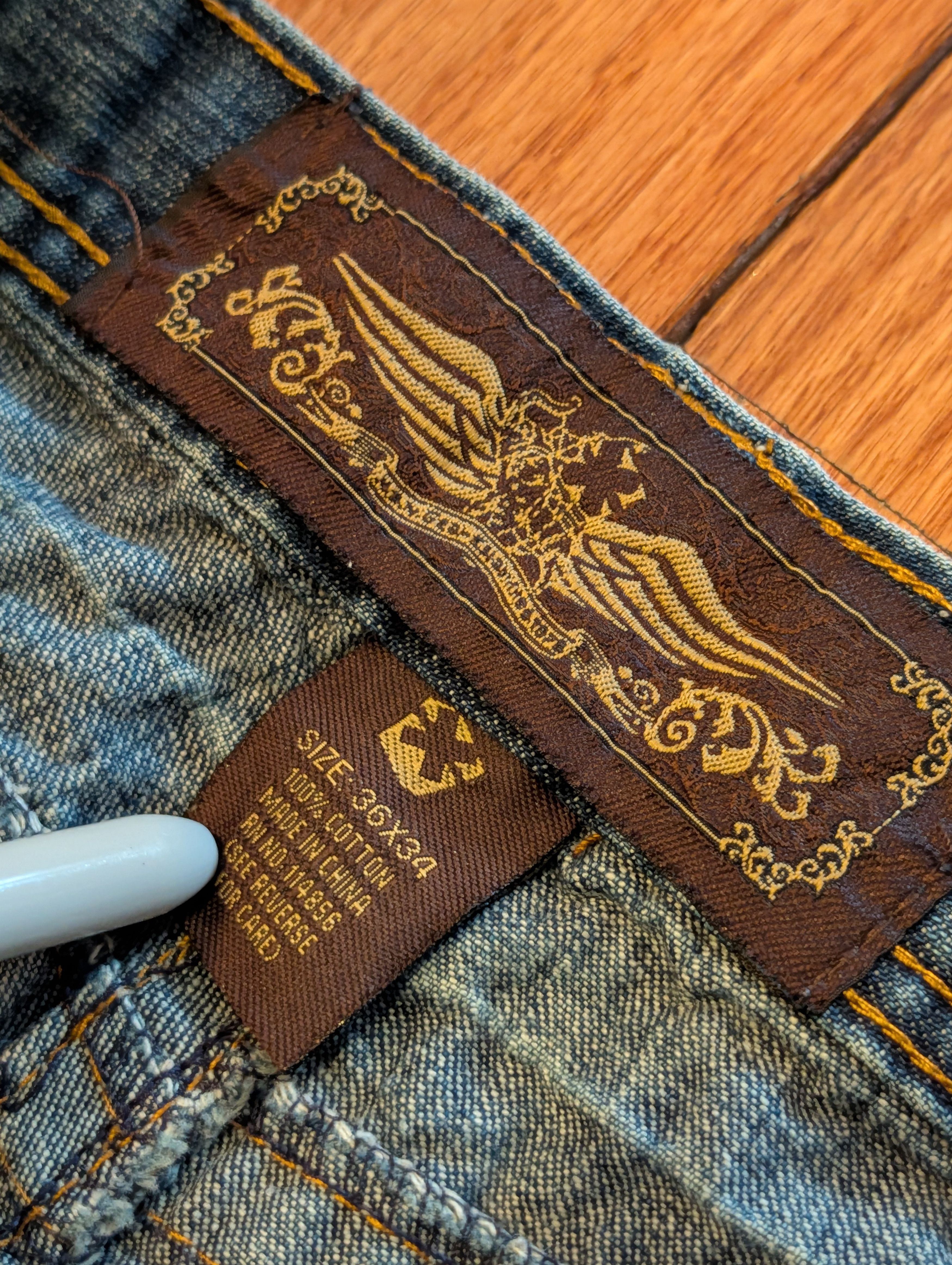Southpole Konvict Muzik Baggy Jeans Y2K Akon Embroidered Denim 36x34 Size US 36 / EU 52 - 6 Thumbnail