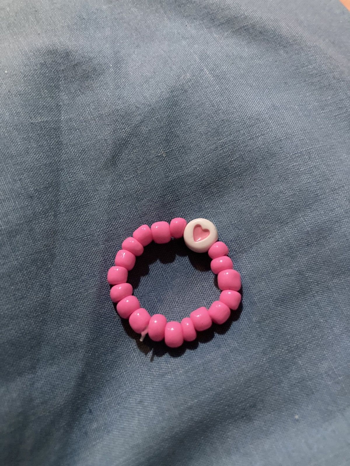 Other Pink beaded and pink heart ring Size ONE SIZE - 1 Preview