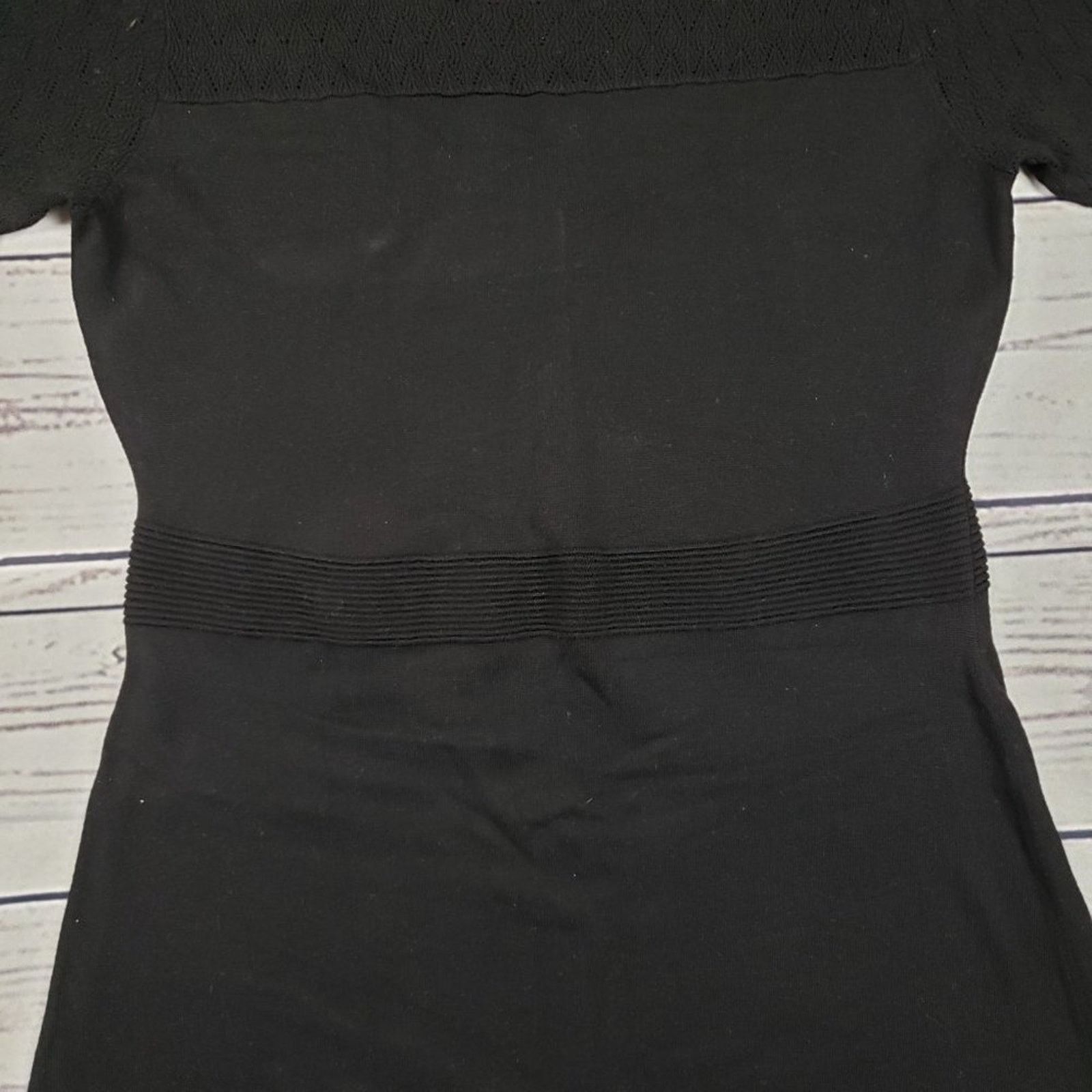 Other Laundry by Design Black Knit Short Sleeve Mini Dress Medium Size M / US 6-8 / IT 42-44 - 3 Thumbnail