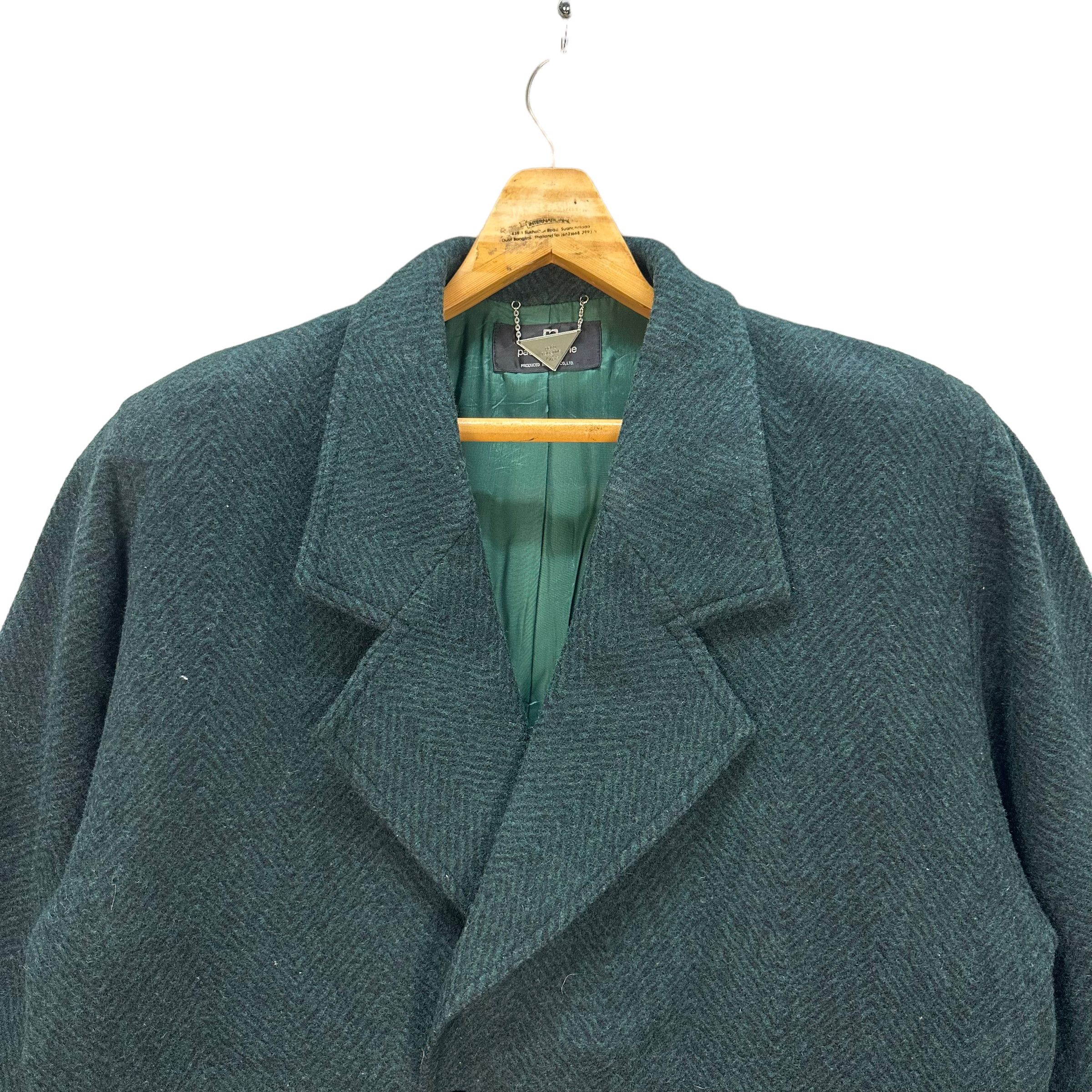 Vintage PACO ROBANNE DOUBLE BREASTED WOOL COAT HERRINGBONE #8267-219 Size L / US 10 / IT 46 - 2 Thumbnail