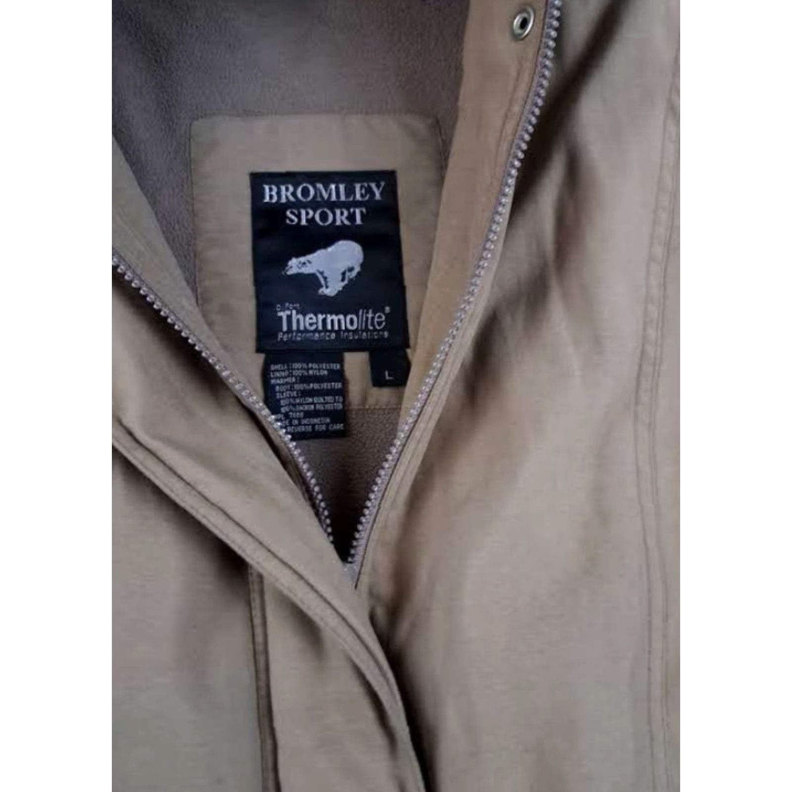 Vintage VINTAGE Bromley Sport Coat Woman Parka Full Zip Winter ThermoLite Mid-Length L tan Women Sports Size L / US 10 / IT 46 - 3 Thumbnail