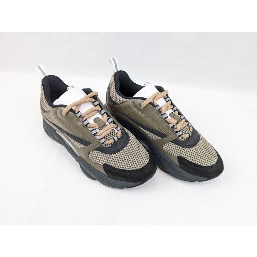 Dior o1rshd1 B22 Calfskin Mesh Sneakers in Khaki Size US 8 / EU 41 - 13 Thumbnail