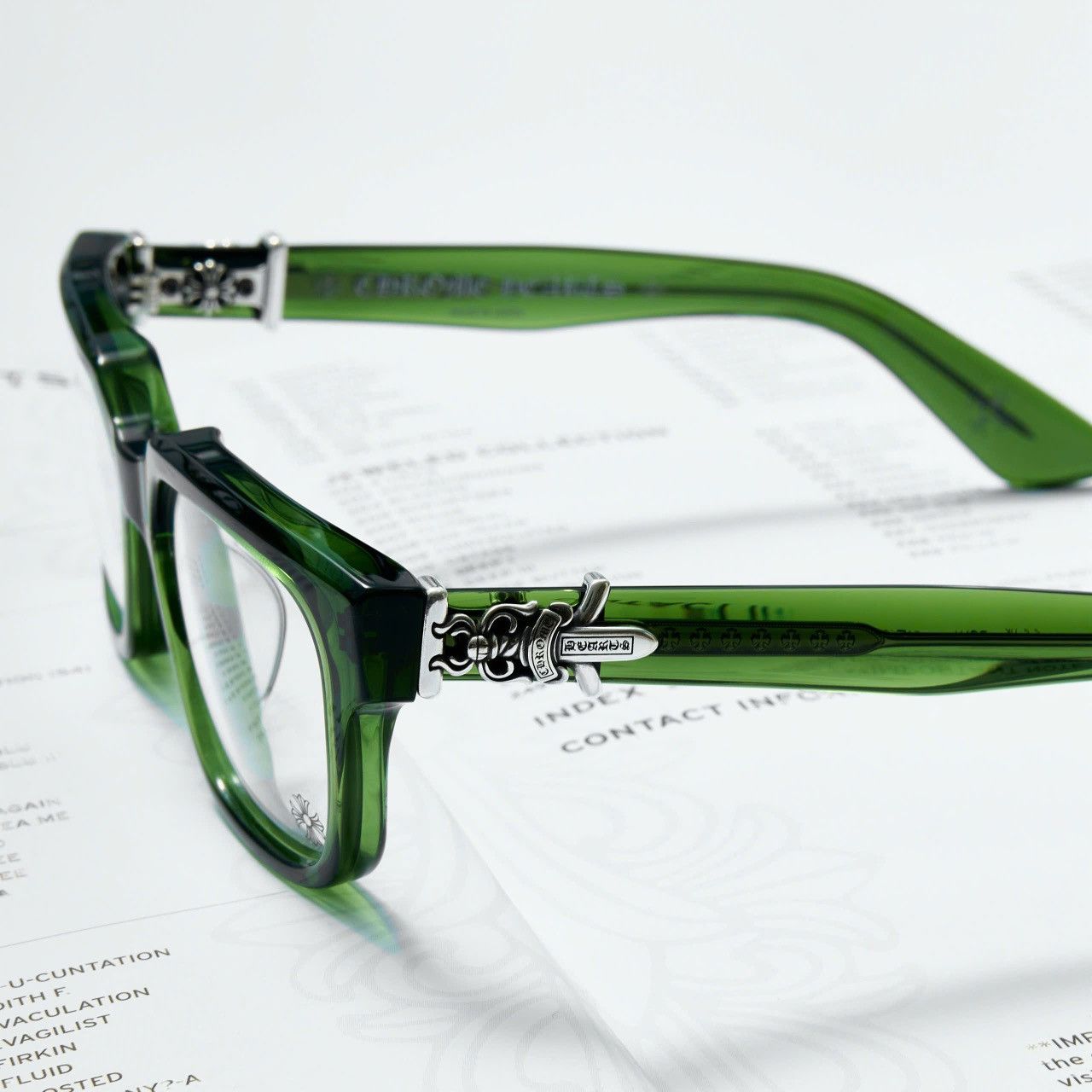 Chrome Hearts CHROME HEARTS VAGILLIONAIRE II DARK OLIVE GLASSES Size ONE SIZE - 3 Thumbnail