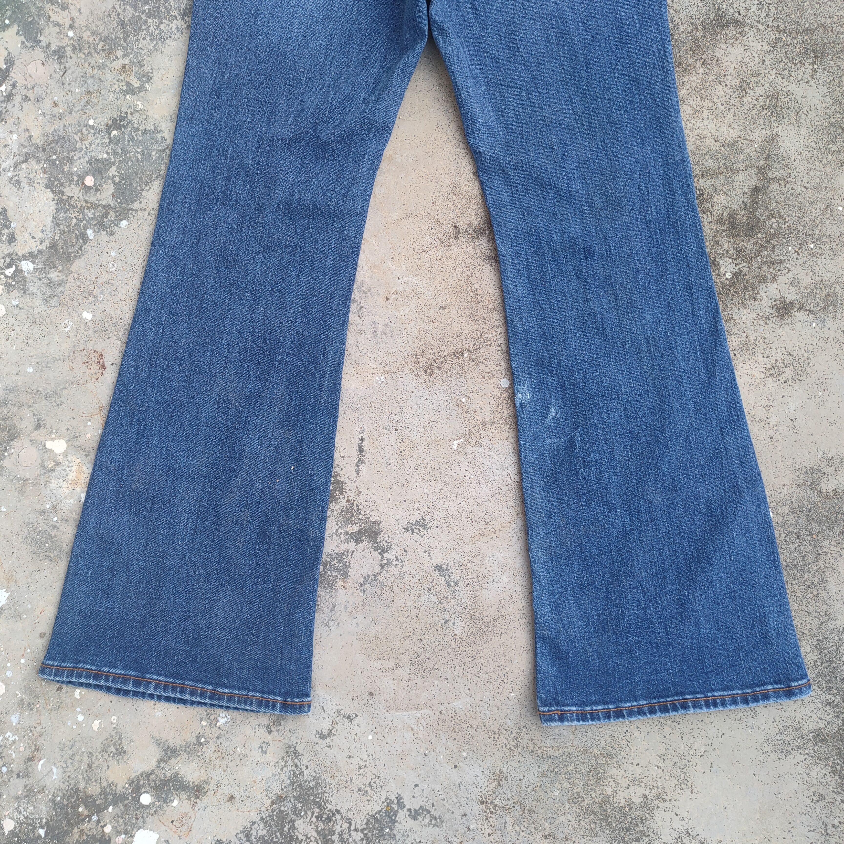 GU FLARE VINTAGE GU BOOTCUT JEANS FADED DENIM PANTS Size US 27 - 9 Thumbnail
