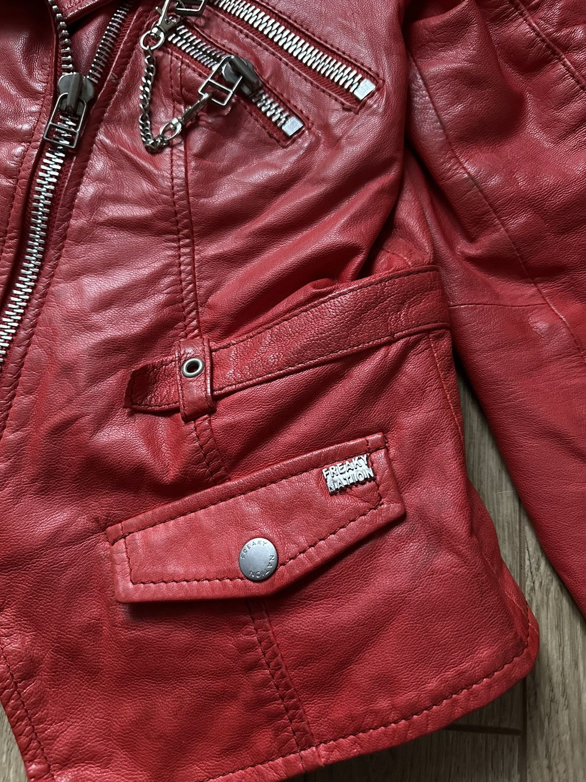 Japanese Brand Freaky Nation vintage glamour gothic leather jacket Size M / US 6-8 / IT 42-44 - 5 Thumbnail