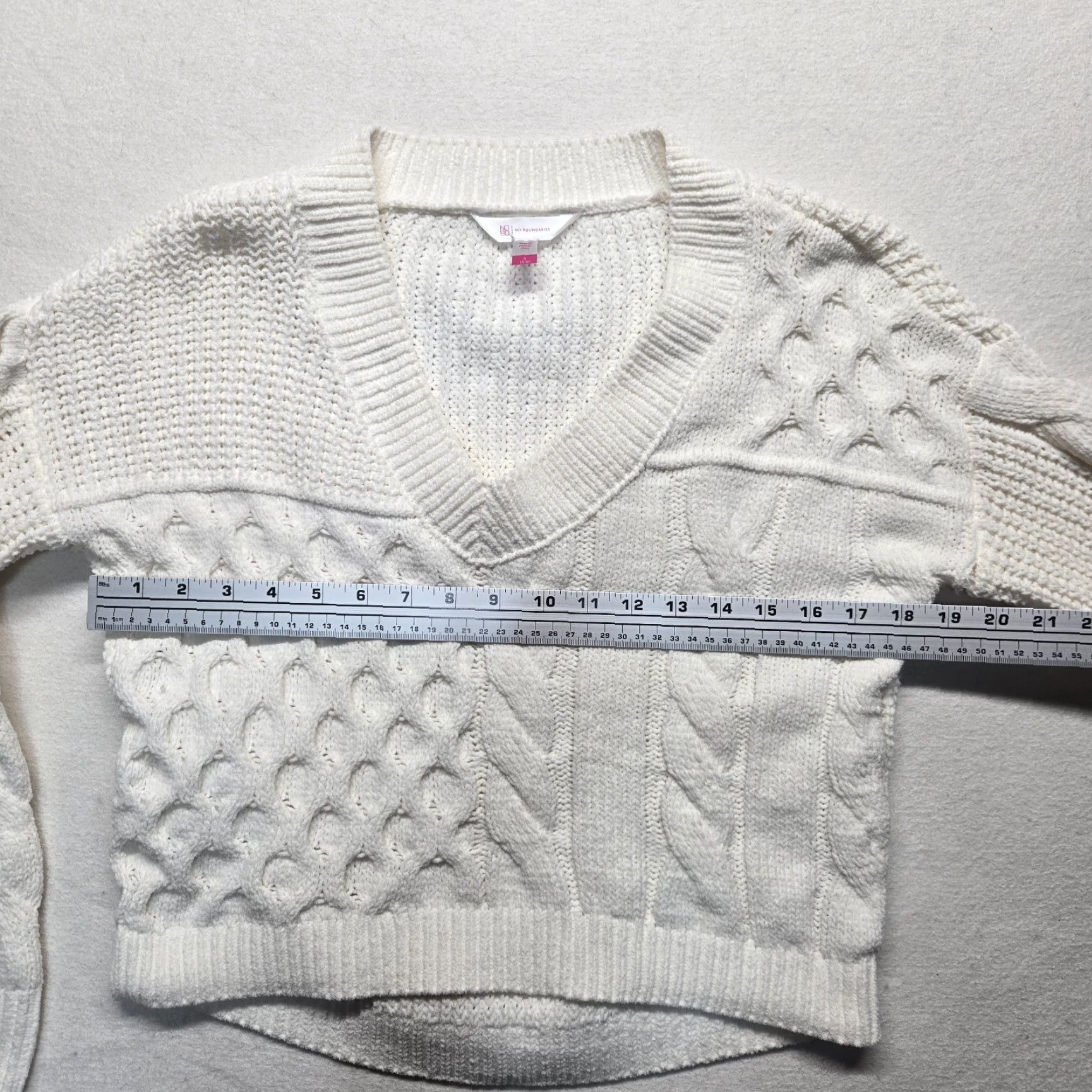 Vintage No Boundaries Sweater Shirt Women S Small White Knit Crew Neck Long Sleeve Pullover Winter Fall United States Women's Clothing Size S / US 4 / IT 40 - 4 Thumbnail